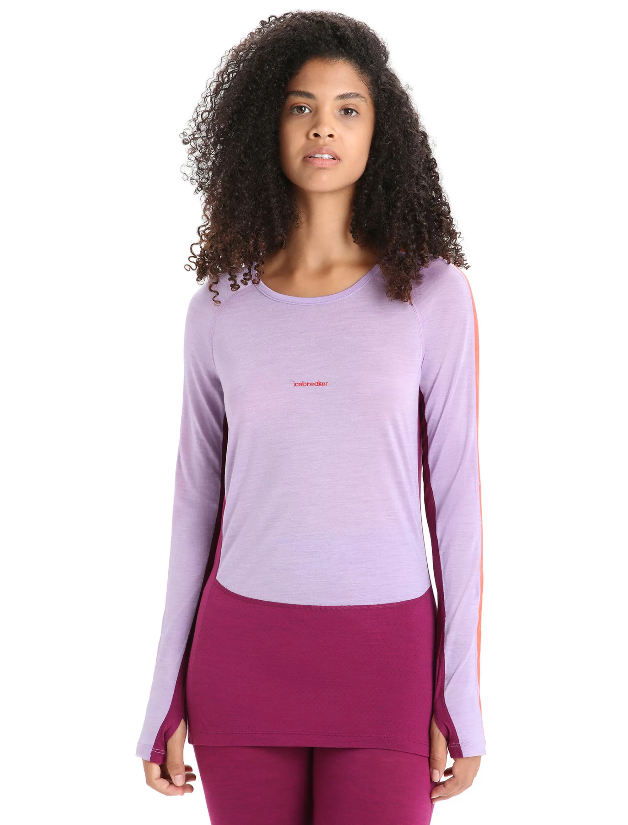 Discount Icebreaker 125 Zoneknit™ Merino Langarmshirt Damen Purple Gaze/Go Berry