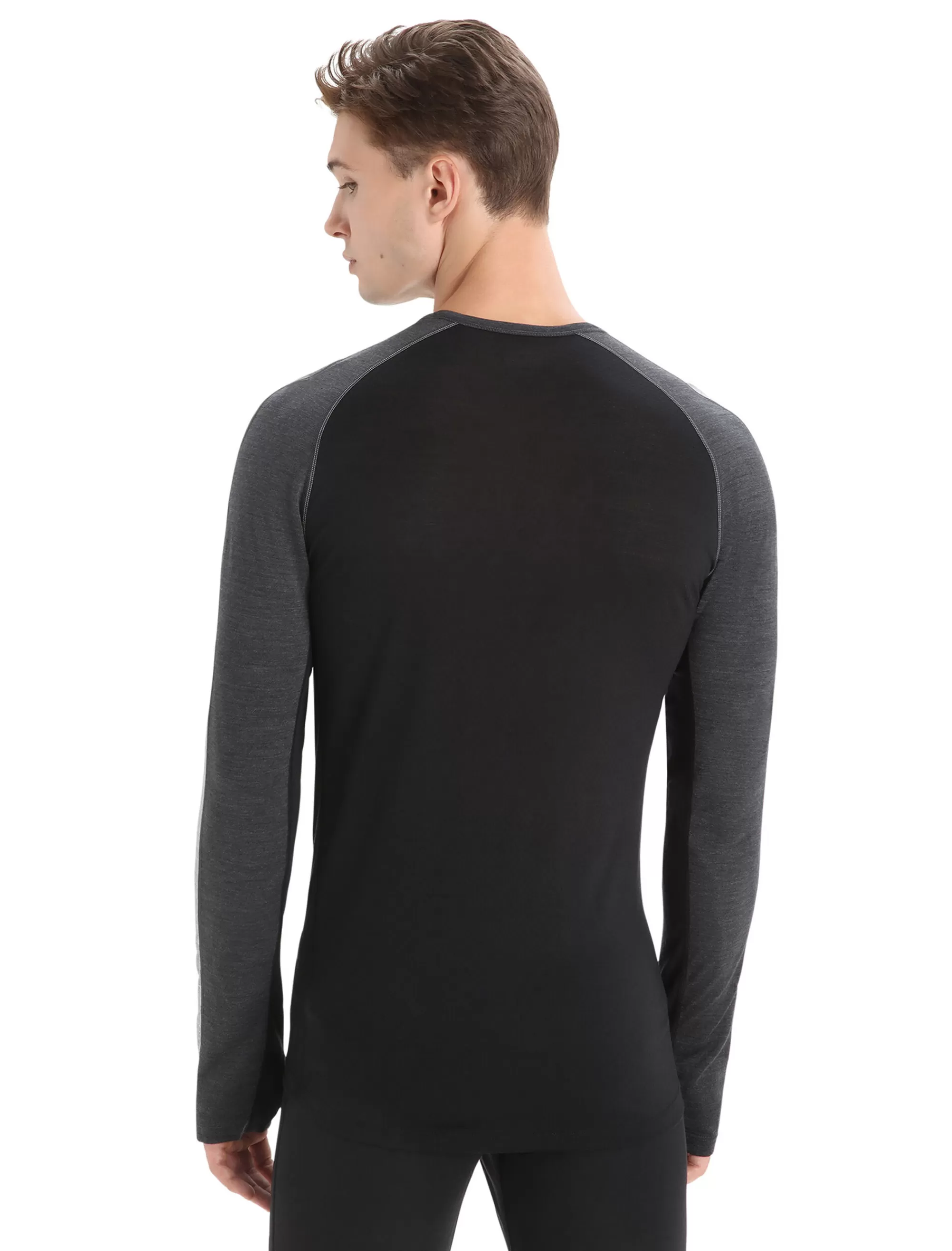 Hot Icebreaker 125 Zoneknit™ Merino Langarmshirt Herren Jet Heather/Black