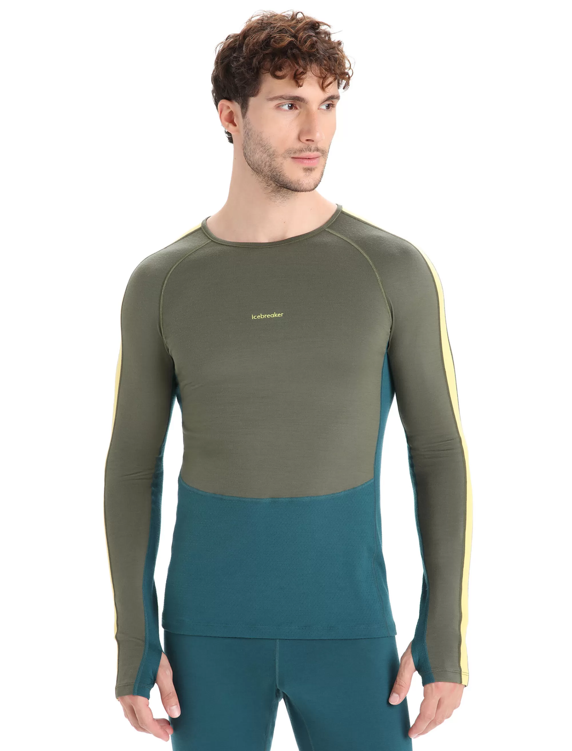 Clearance Icebreaker 200 Zoneknit™ Merino Langarmshirt Herren Loden/Green Glory