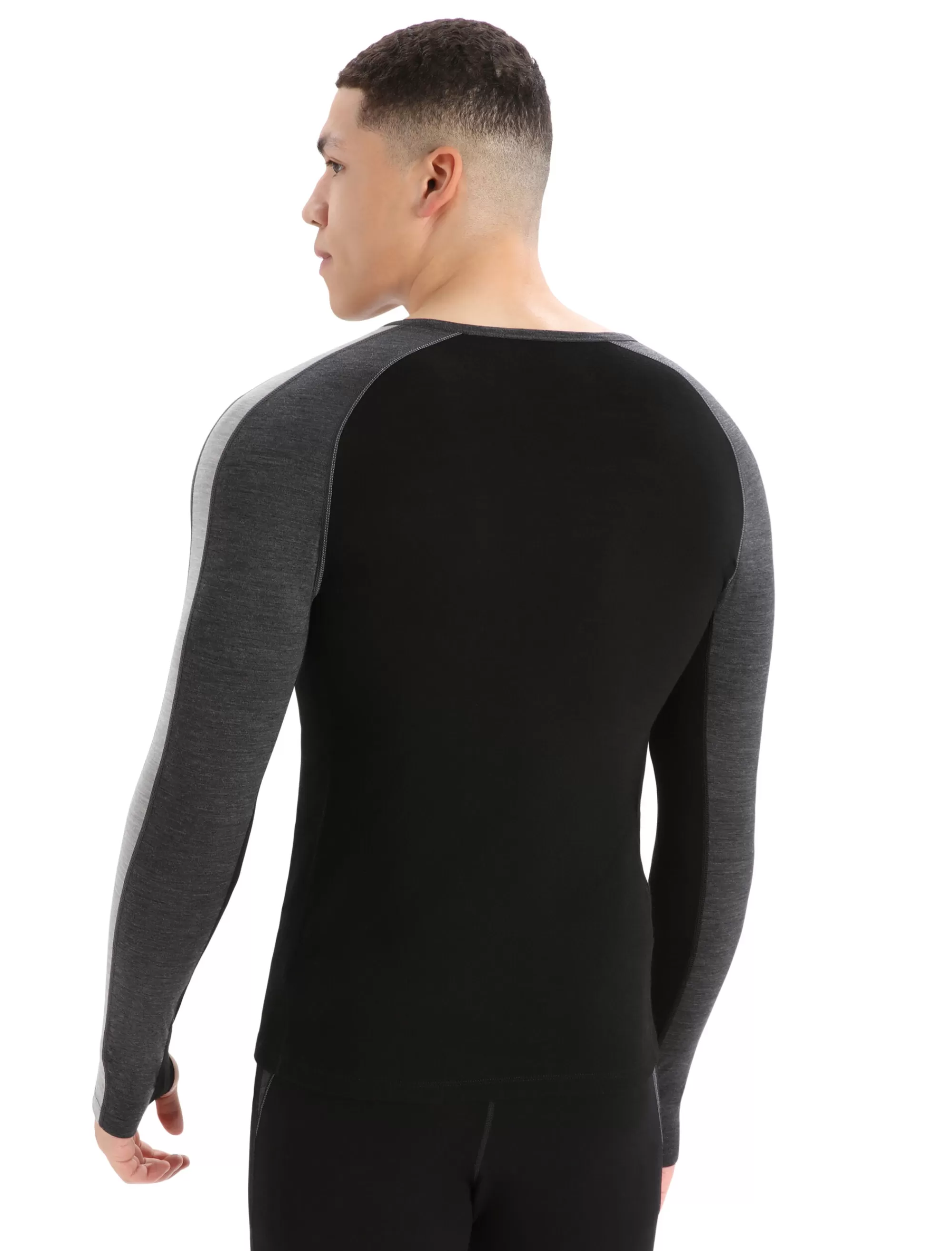 Flash Sale Icebreaker 200 Zoneknit™ Merino Langarmshirt Herren Jet Heather/Black