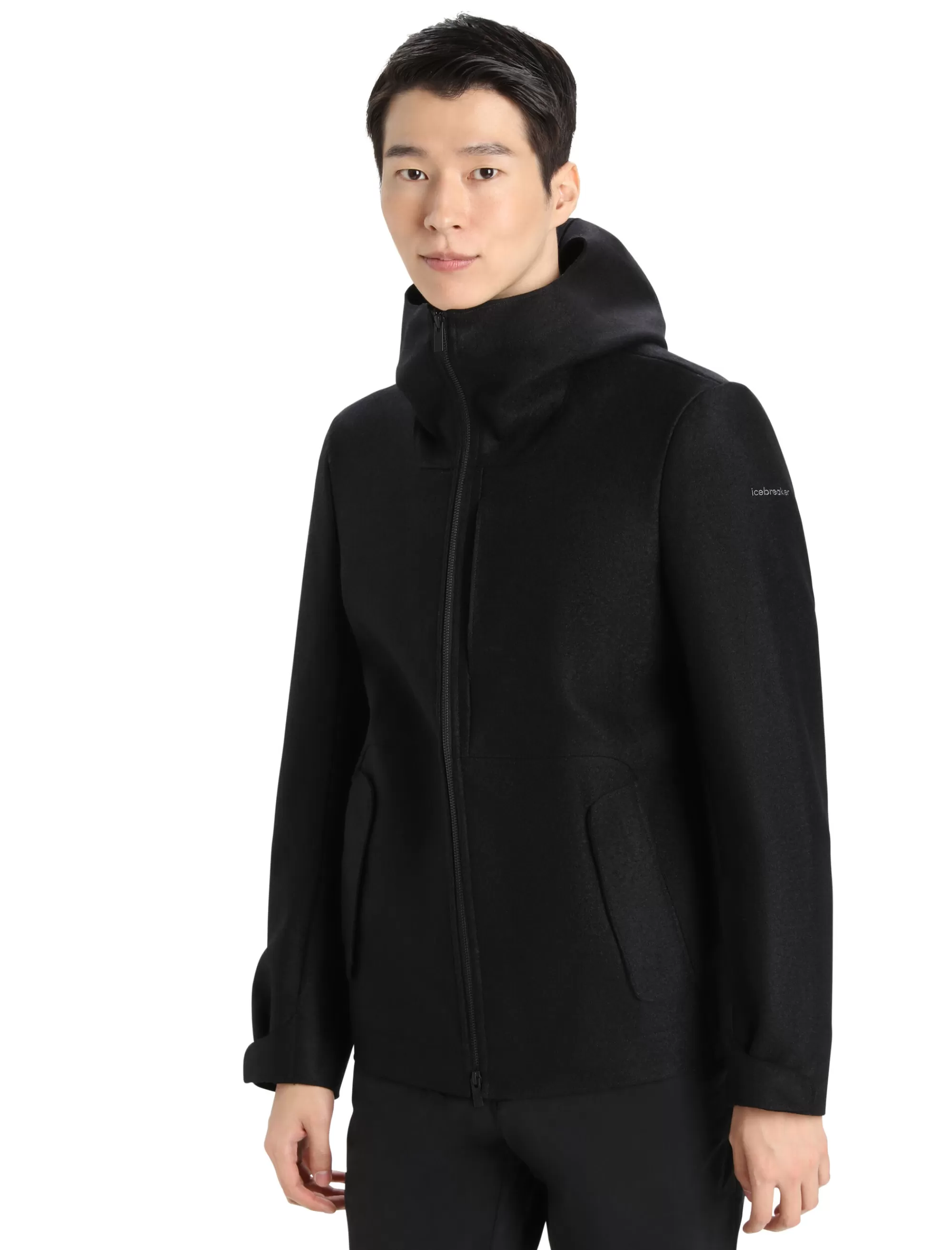 Store Icebreaker Gefilzte Merino Kapuzenjacke Herren Black