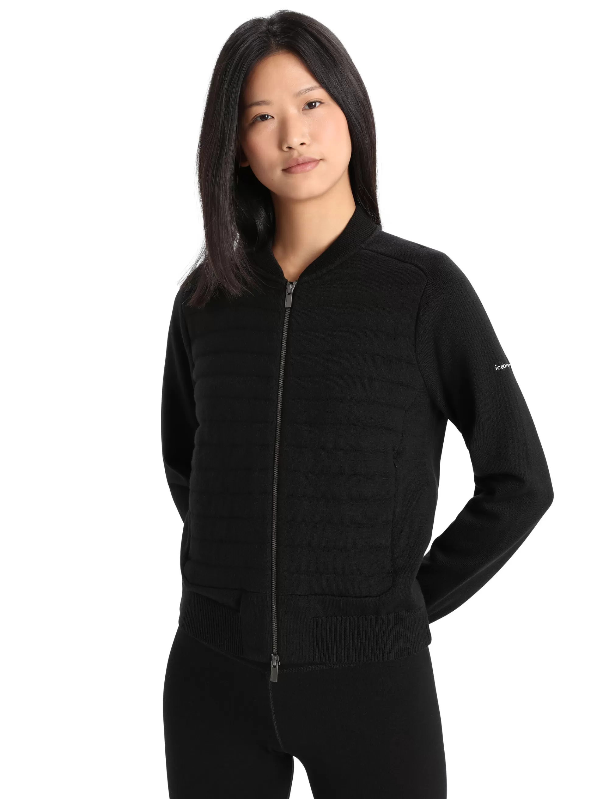 Shop Icebreaker City Label Zoneknit™ Merino Insulated Knit Bomberjacke Damen Black