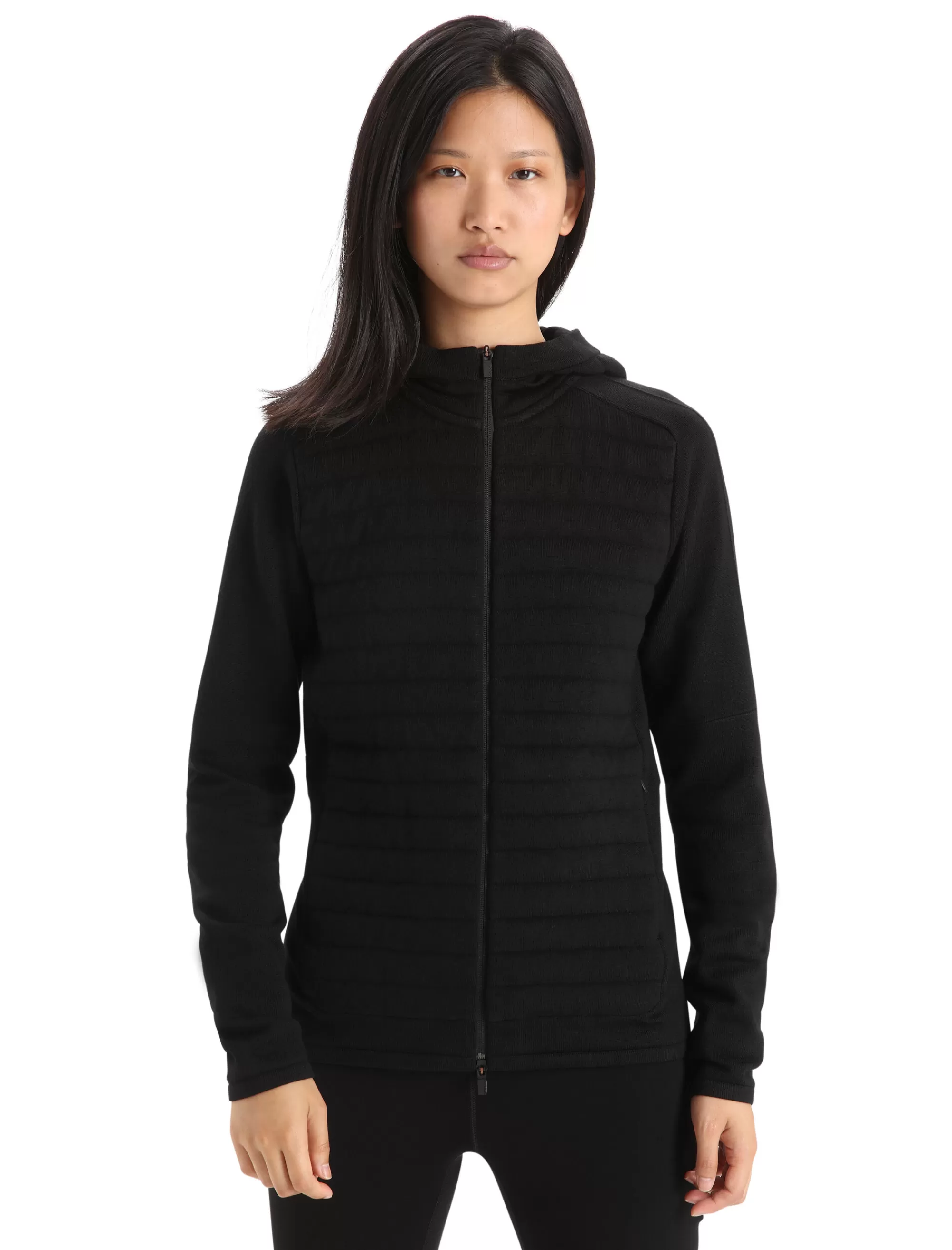 Cheap Icebreaker Isolierter Zoneknit™ Merino Zip-Hoodie Damen Black