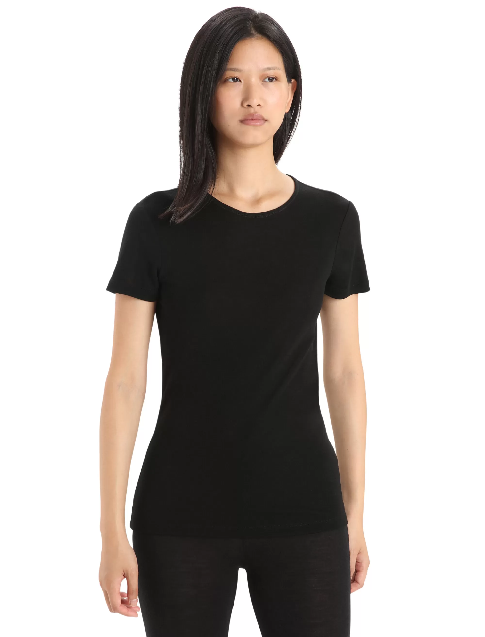 Sale Icebreaker Merino 175 Everyday Thermo-Kurzarmshirt Mit Rundhalsausschnitt Damen Black