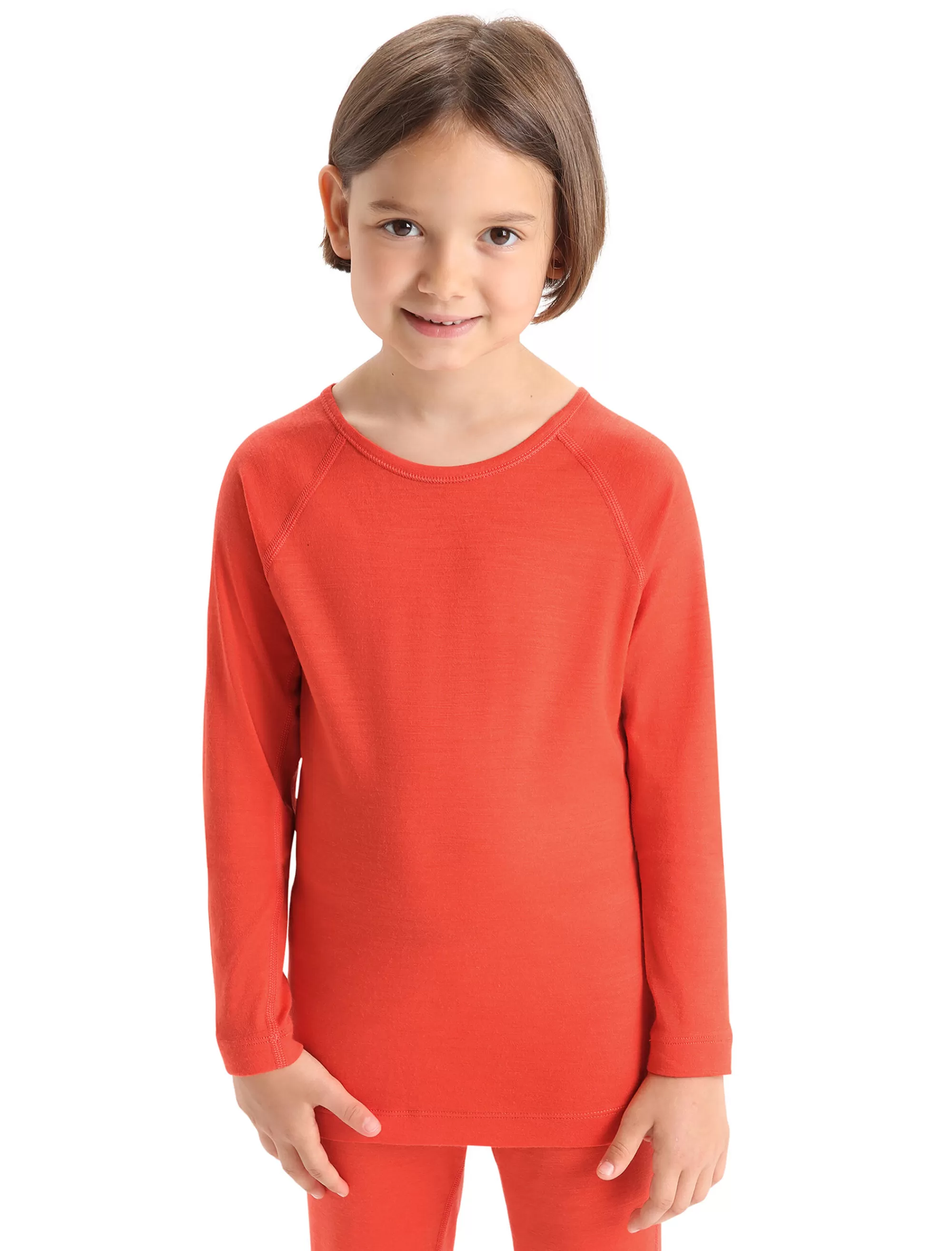 Clearance Icebreaker Merino 200 Oasis Langarmshirt Kinder Vibrant Earth