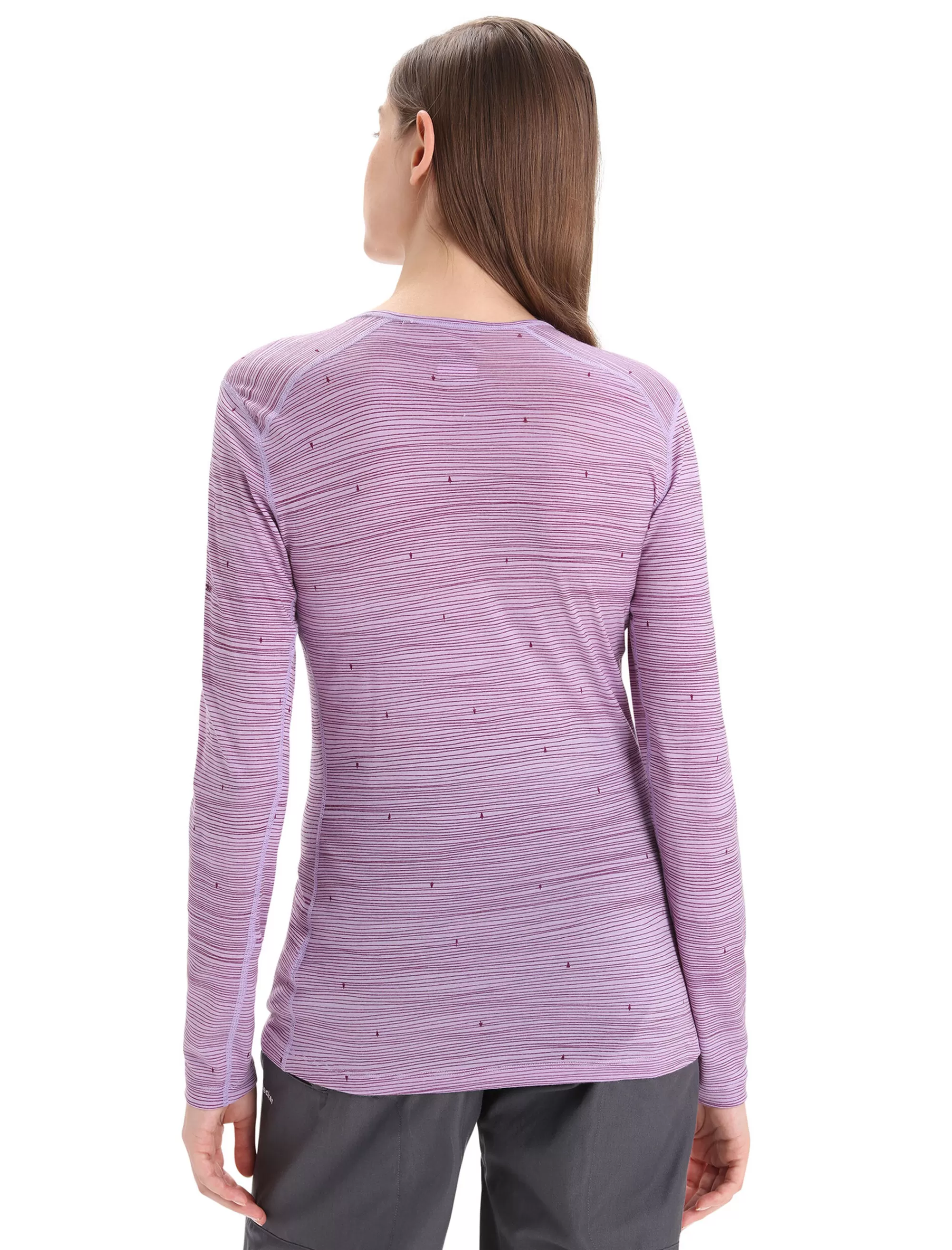 Store Icebreaker Merino 200 Oasis Langarmshirt Ski Tracks Damen Purple Gaze/Go Berry