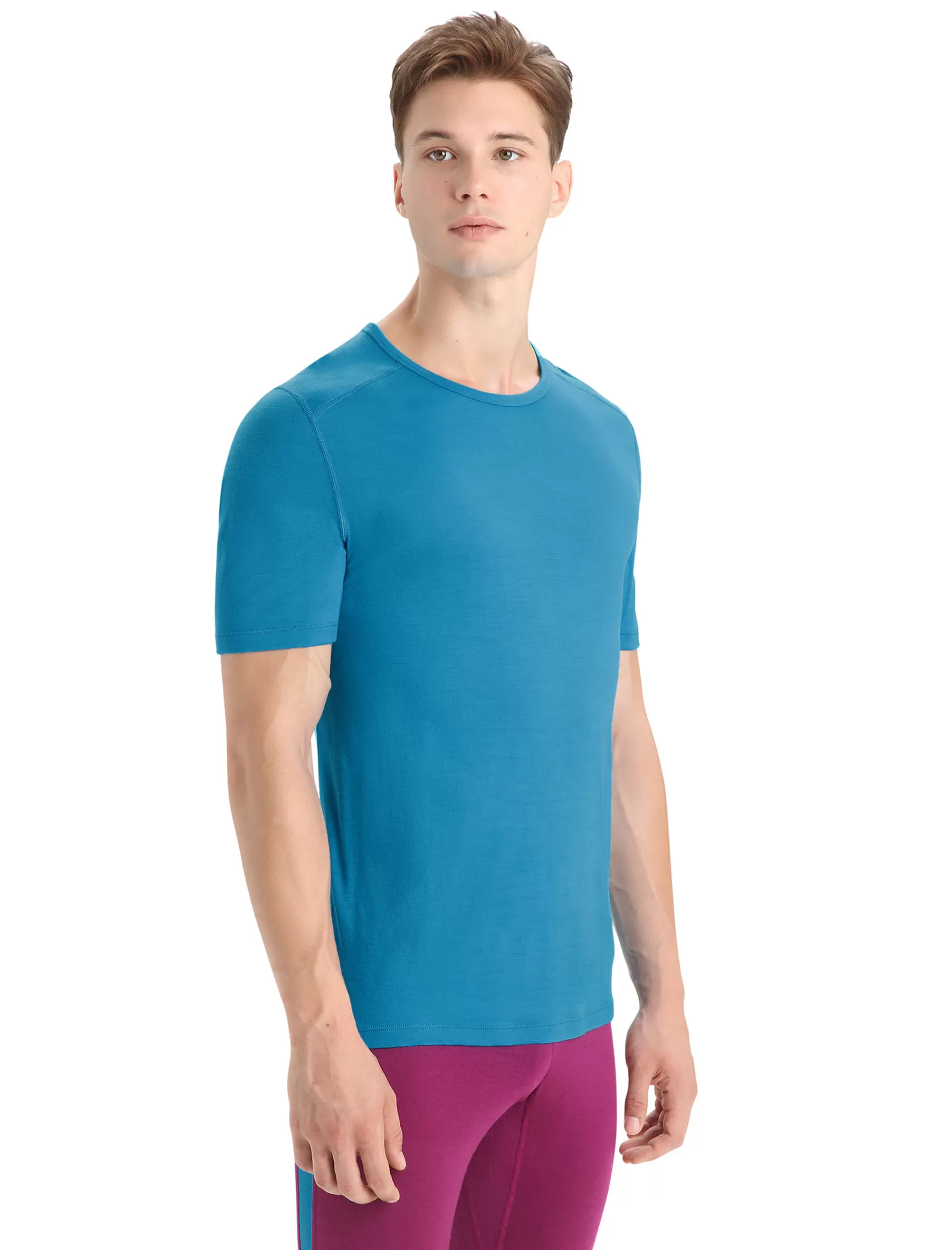 Sale Icebreaker Merino 200 Oasis Thermo-Kurzarmshirt Mit Rundhalsausschnitt Herren Geo Blue