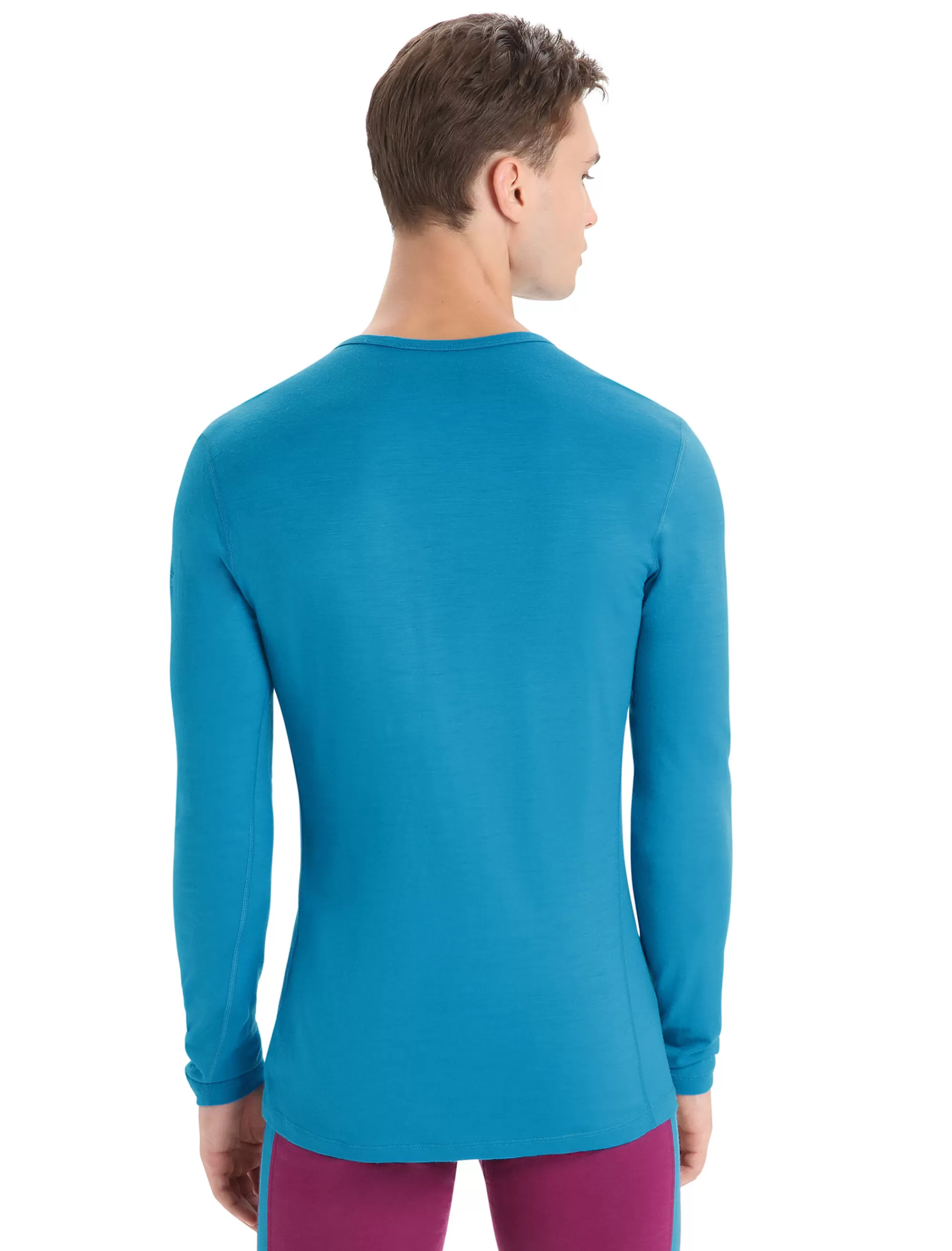 Fashion Icebreaker Merino 200 Oasis Thermo-Langarmshirt Mit Rundhalsausschnitt Herren Geo Blue