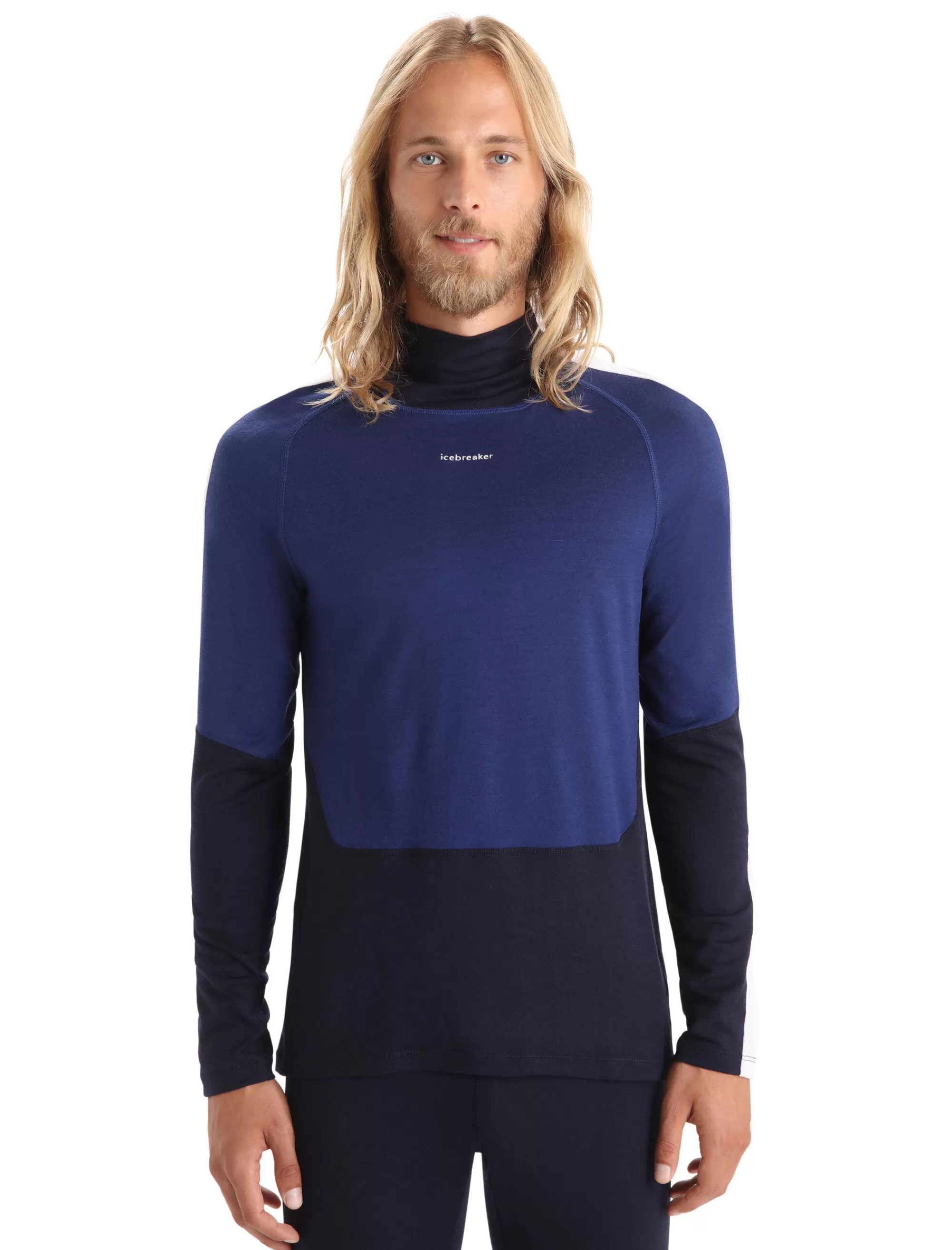 Sale Icebreaker Merino 200 Sonebula Langarmshirt Mit Hohem Kragen Herren Midnight Navy/Royal Navy