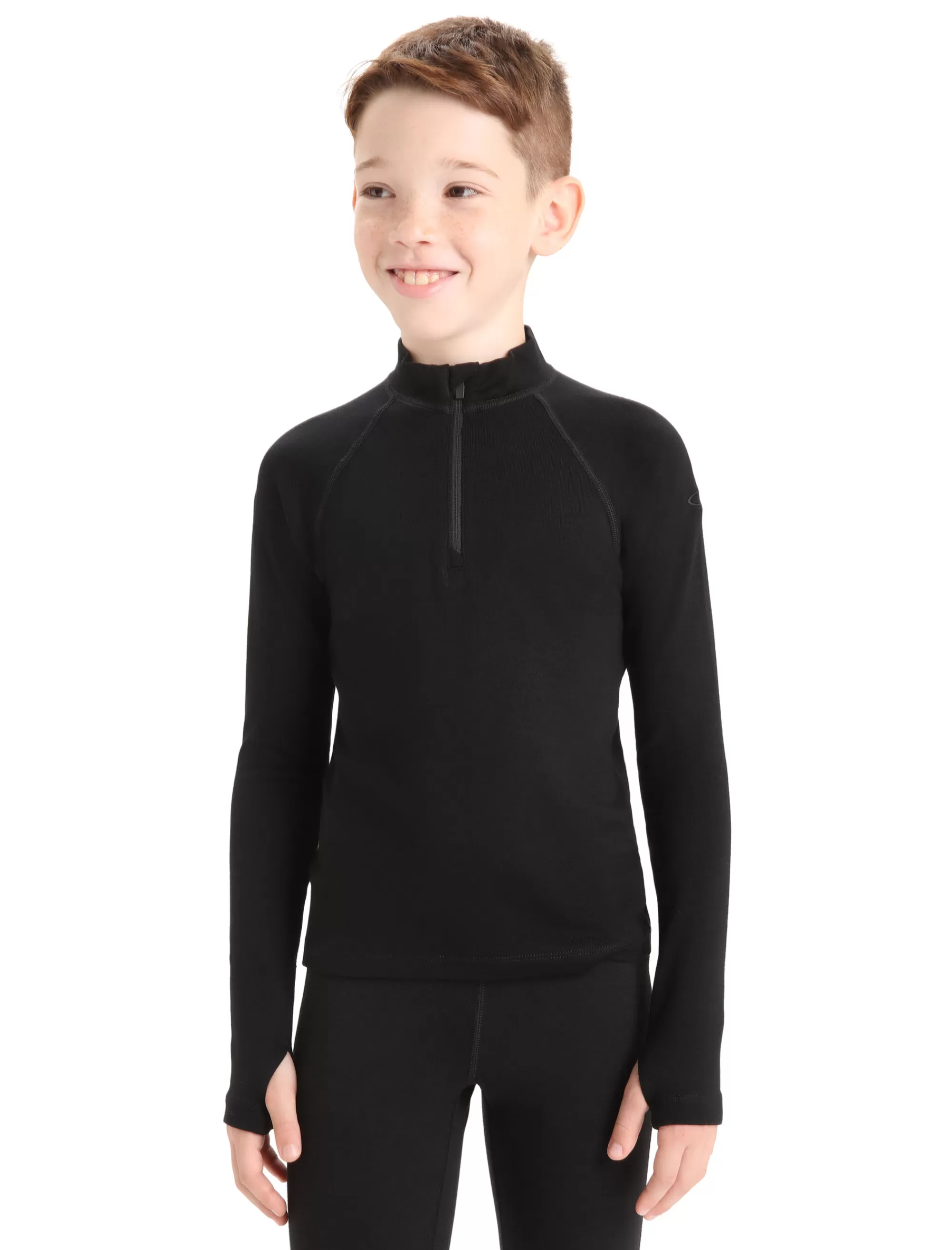 Store Icebreaker Merino 260 Tech Half Zip Langarmshirt Kinder Black