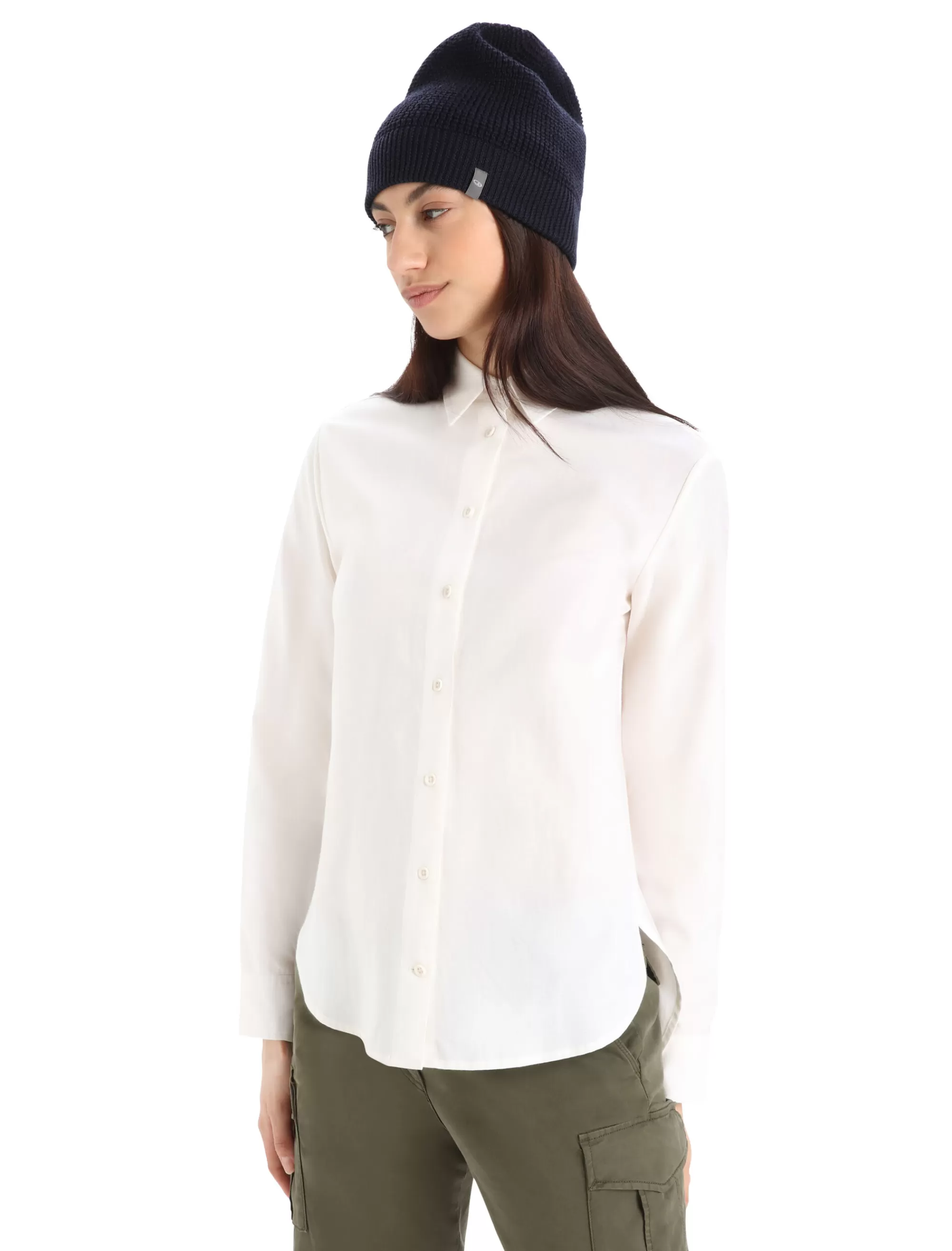 Sale Icebreaker Merino Berlin Langarmhemd Damen Snow