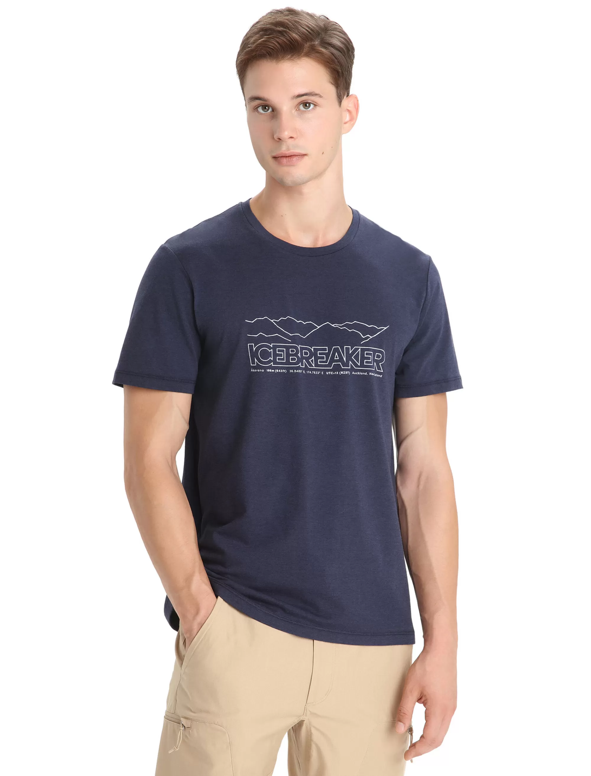 Cheap Icebreaker Merino Central Classic T-Shirt Story Herren Midnight Navy