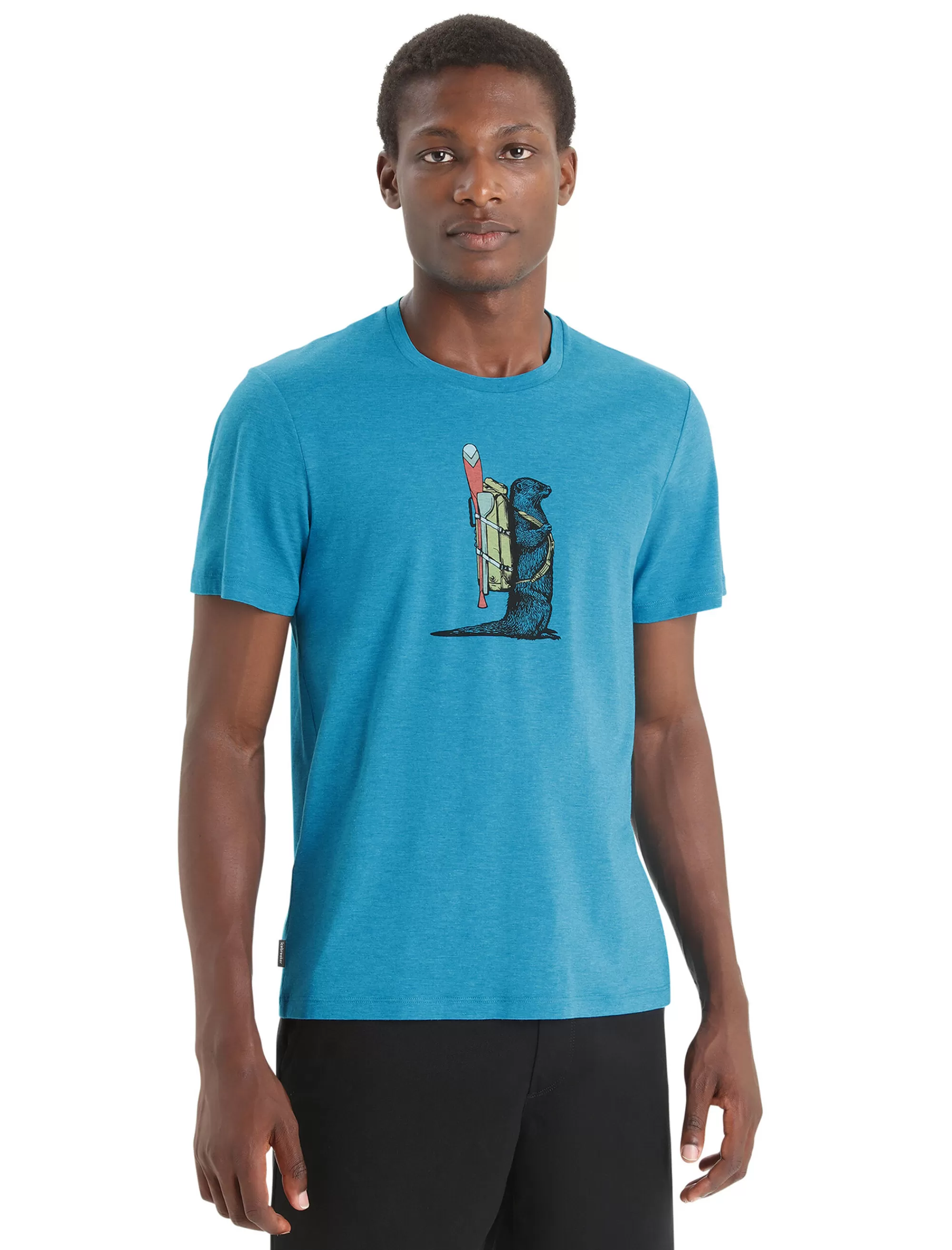 Clearance Icebreaker Merino Central Classic T-Shirt Otter Paddle Herren Geo Blue