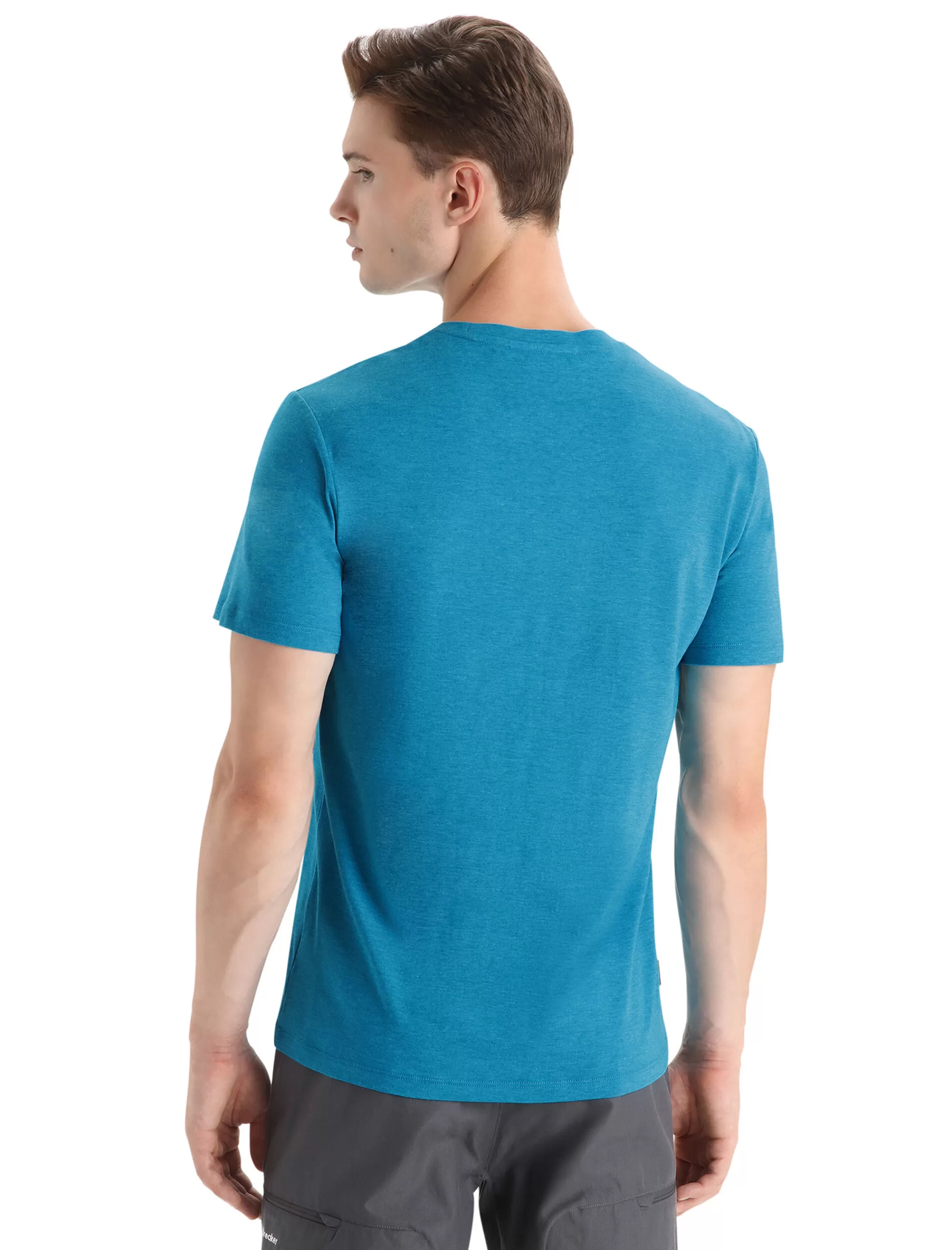 New Icebreaker Merino Central Classic T-Shirt St Anton Herren Geo Blue