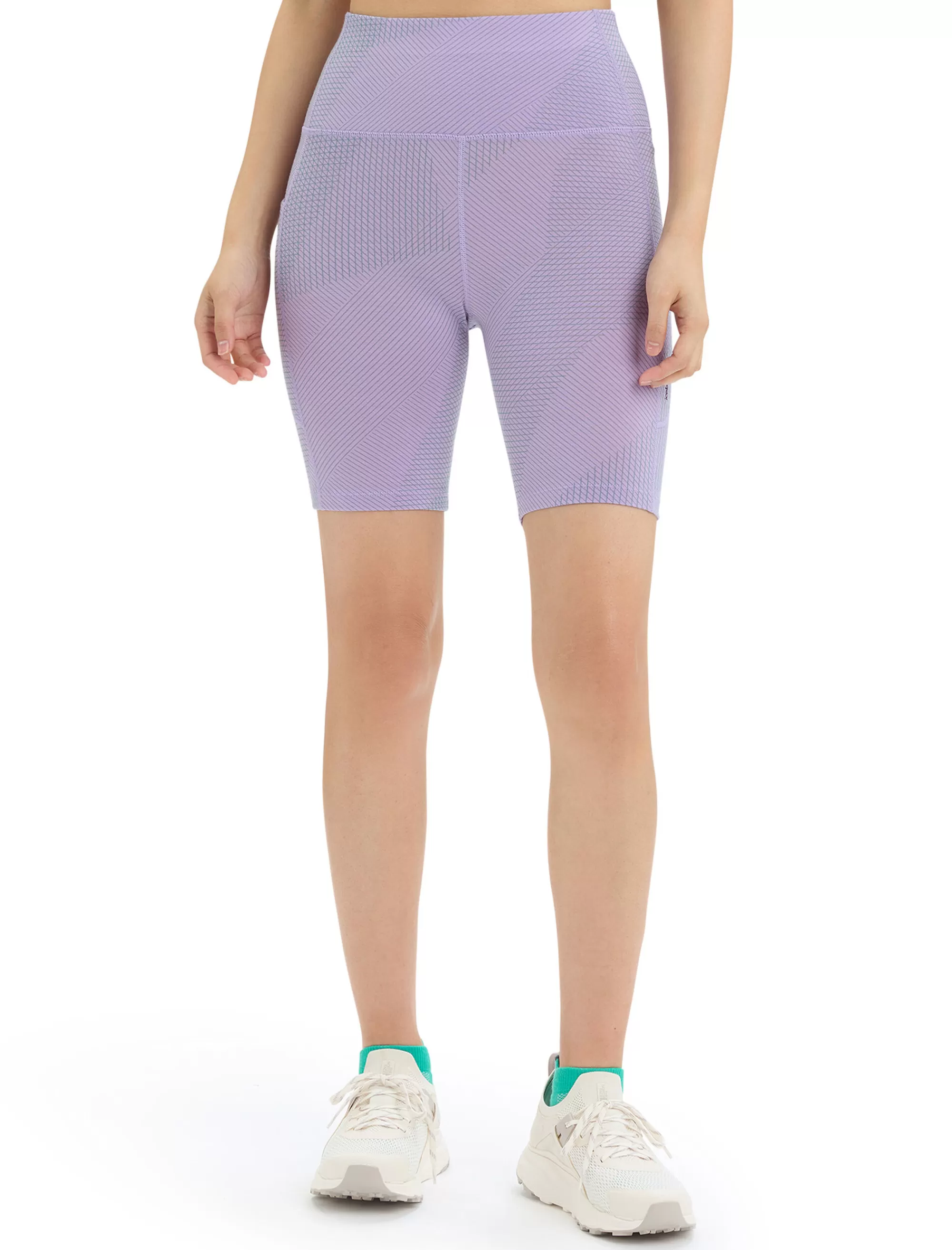 Cheap Icebreaker Merino Fastray High Rise Shorts Gridlines Damen Purple Gaze/Fresh