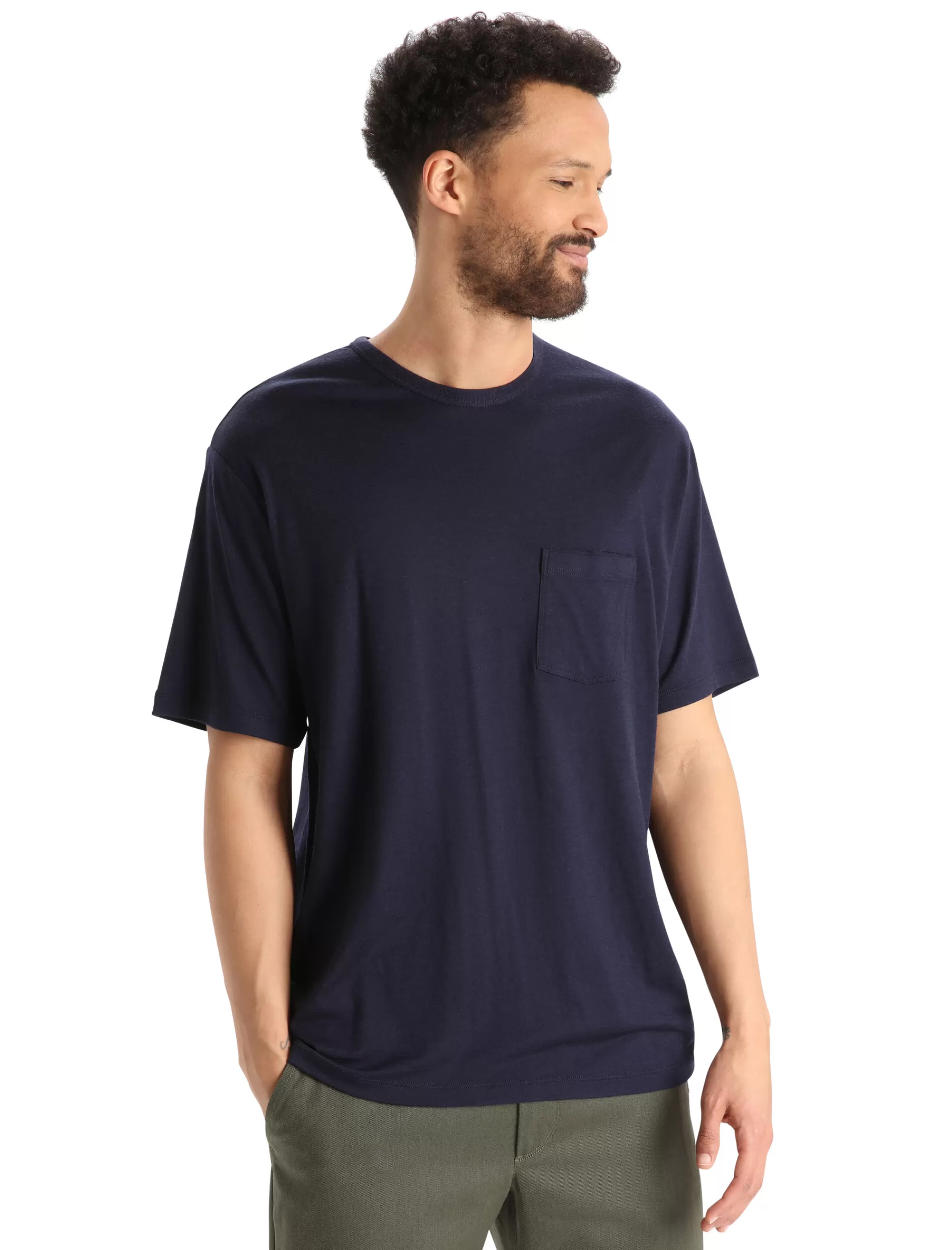 Discount Icebreaker Merino Granary T-Shirt Mit Brusttasche Herren Midnight Navy