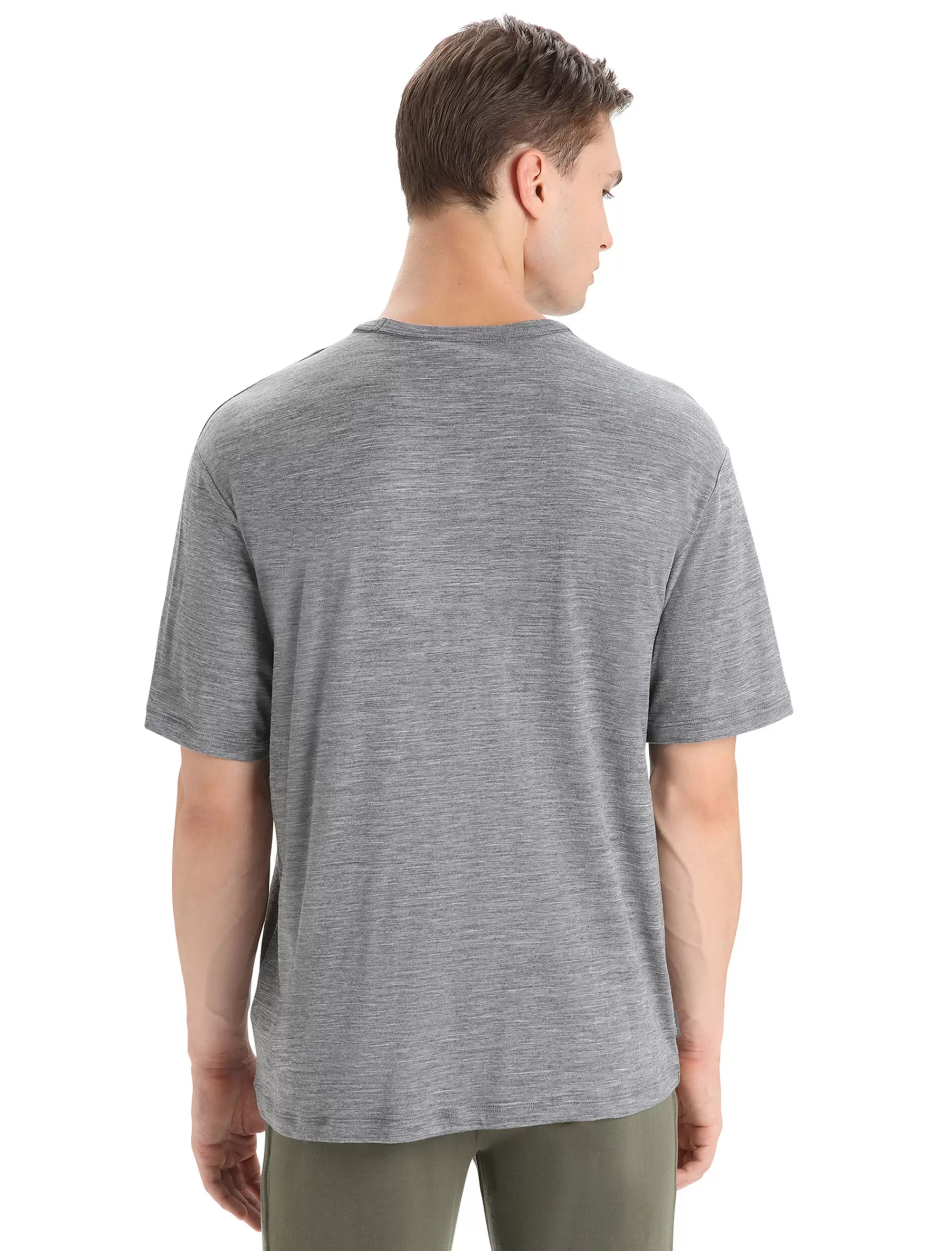 New Icebreaker Merino Granary T-Shirt Mit Brusttasche Herren Gritstone Heather