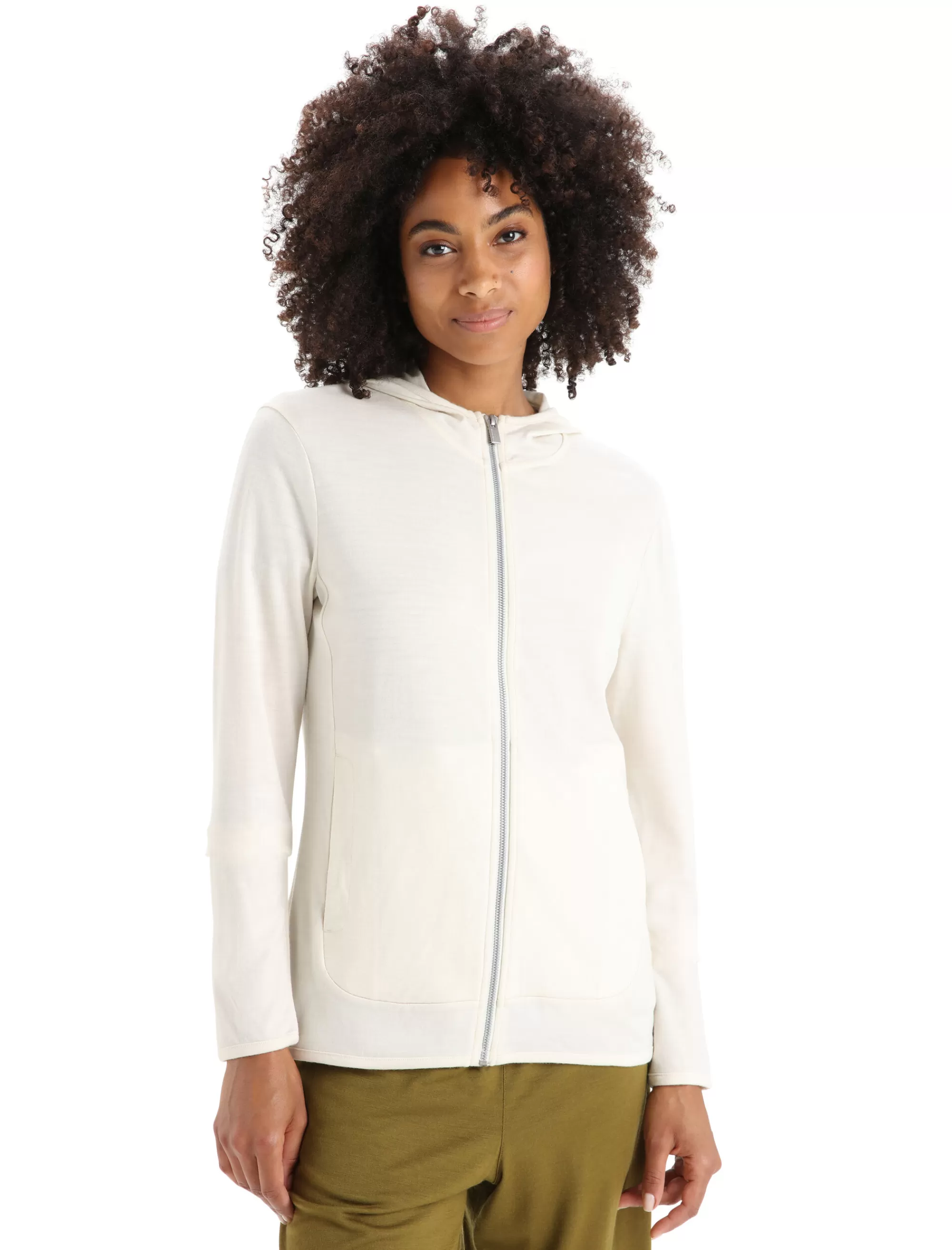 Cheap Icebreaker Merino Granary Zip-Hoodie Damen Chalk