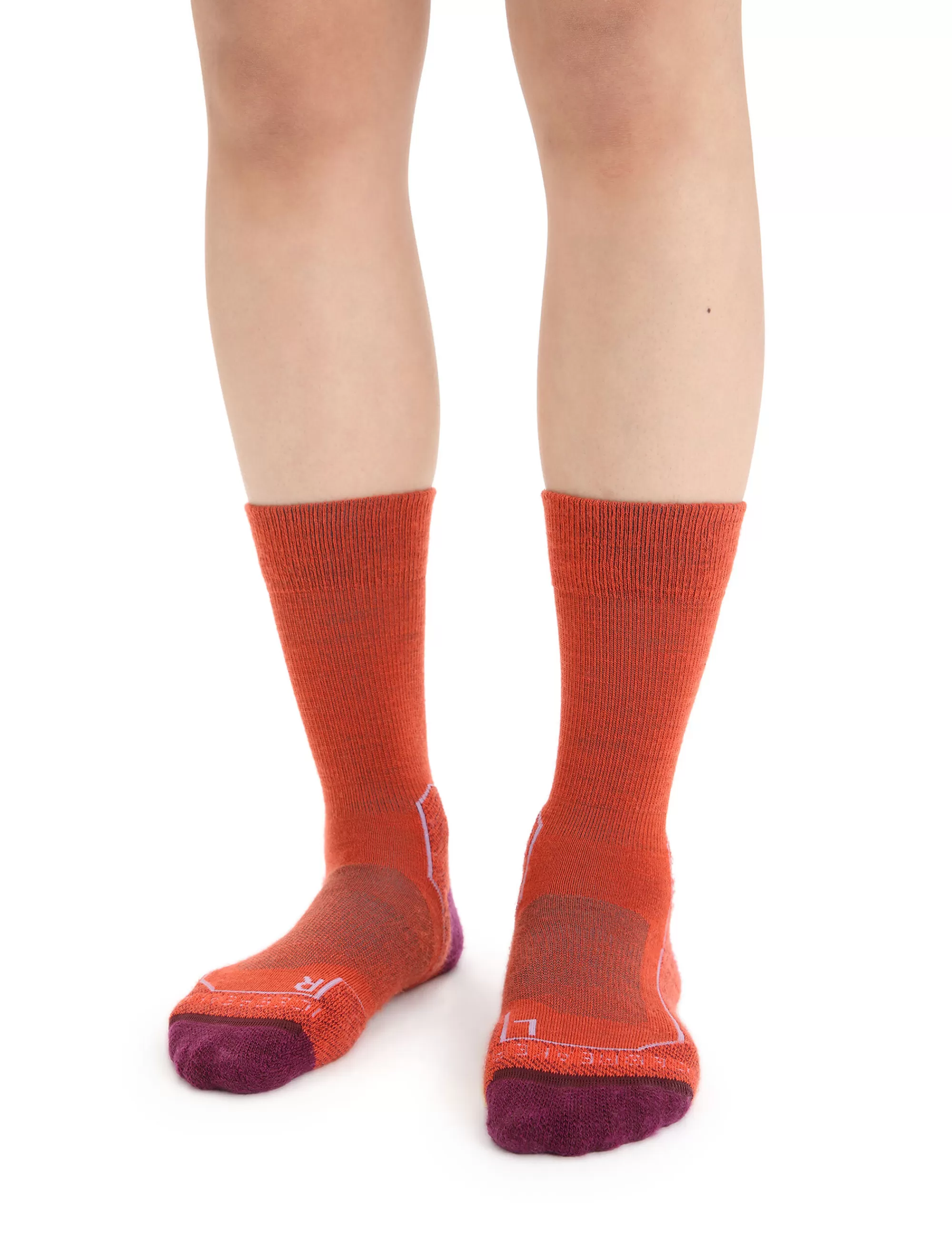 Sale Icebreaker Merino Hike+ Light Socken Crew Damen Vibrant Earth Heather/Go Berry