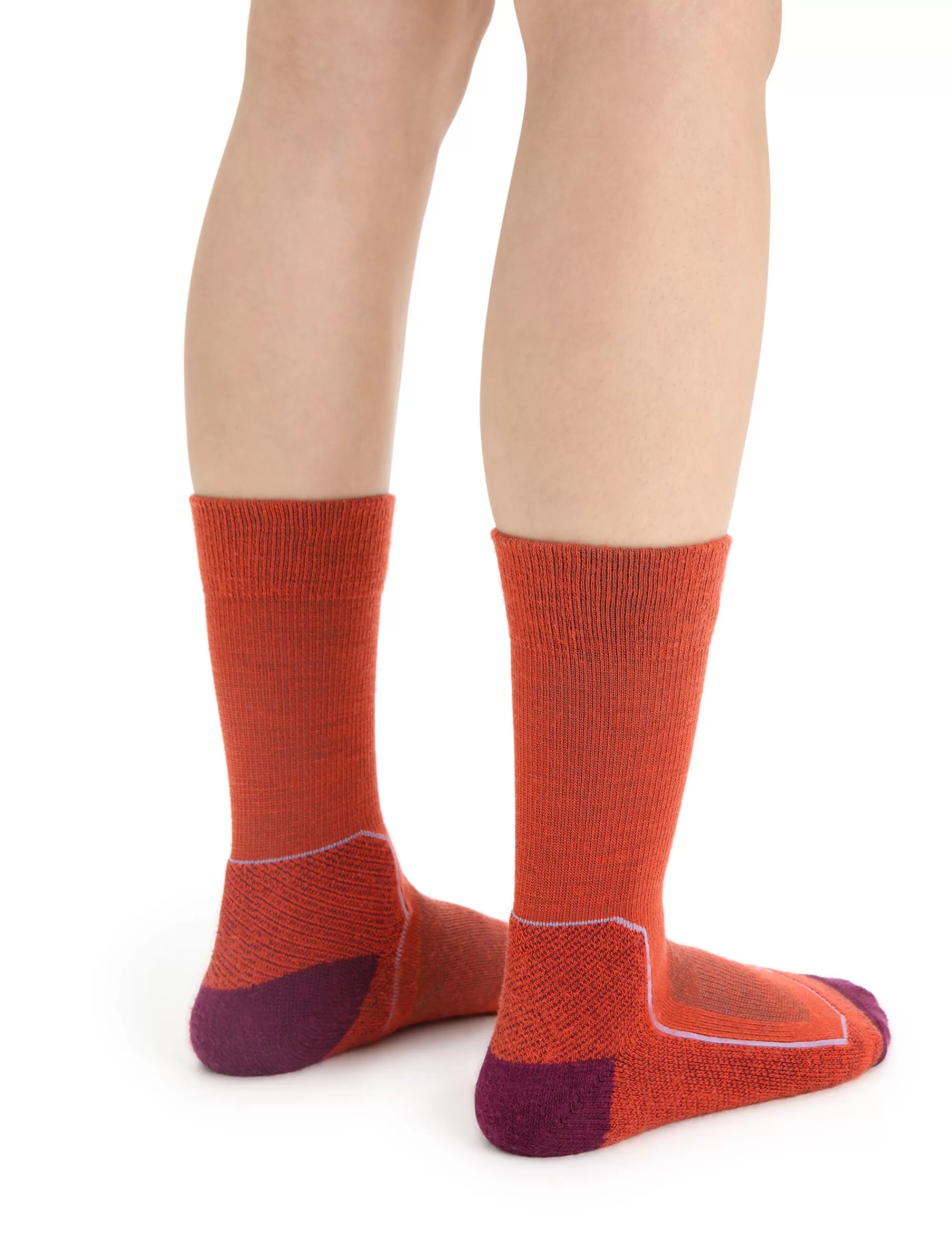 Sale Icebreaker Merino Hike+ Light Socken Crew Damen Vibrant Earth Heather/Go Berry