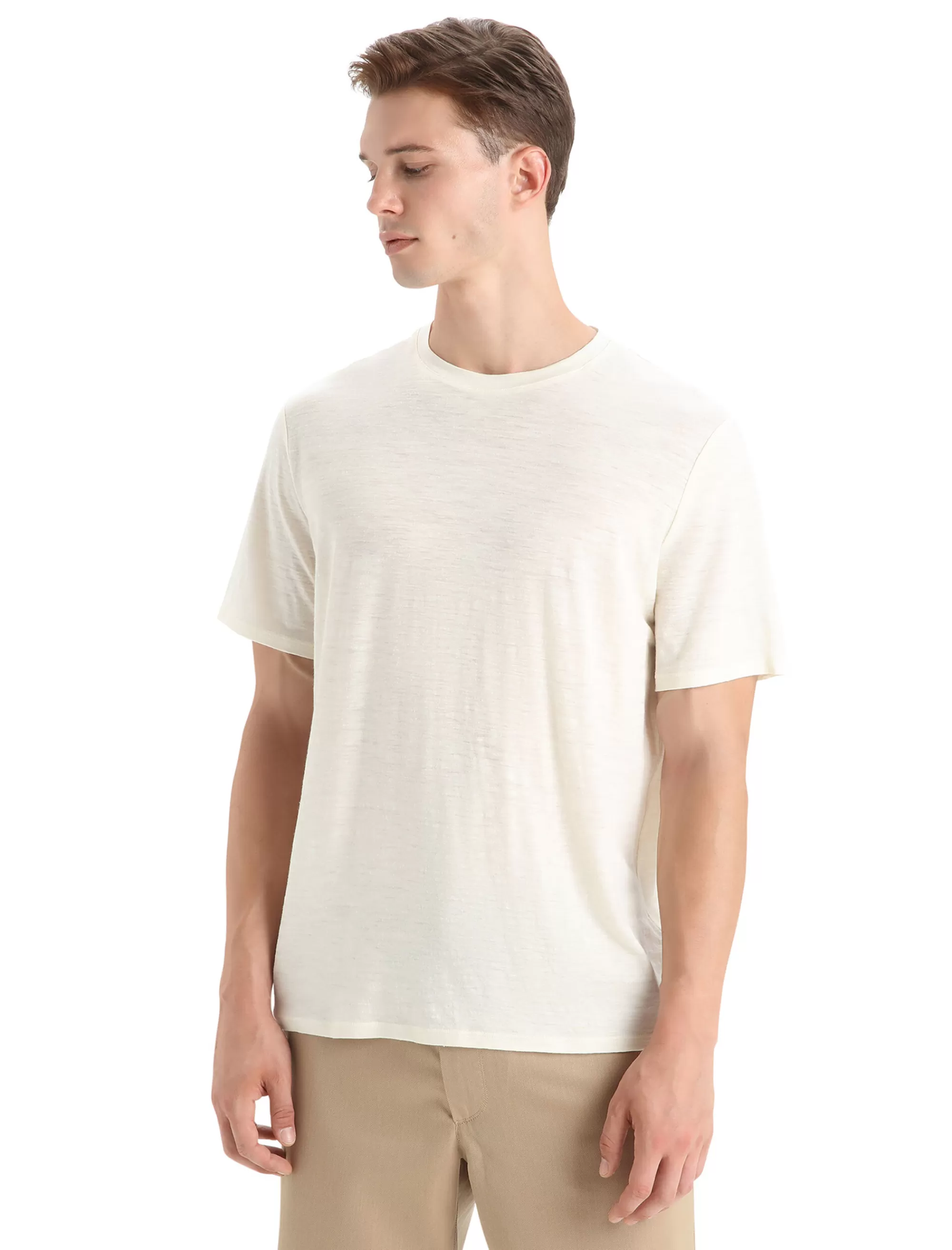 Cheap Icebreaker Merino Leinen T-Shirt Herren Chalk