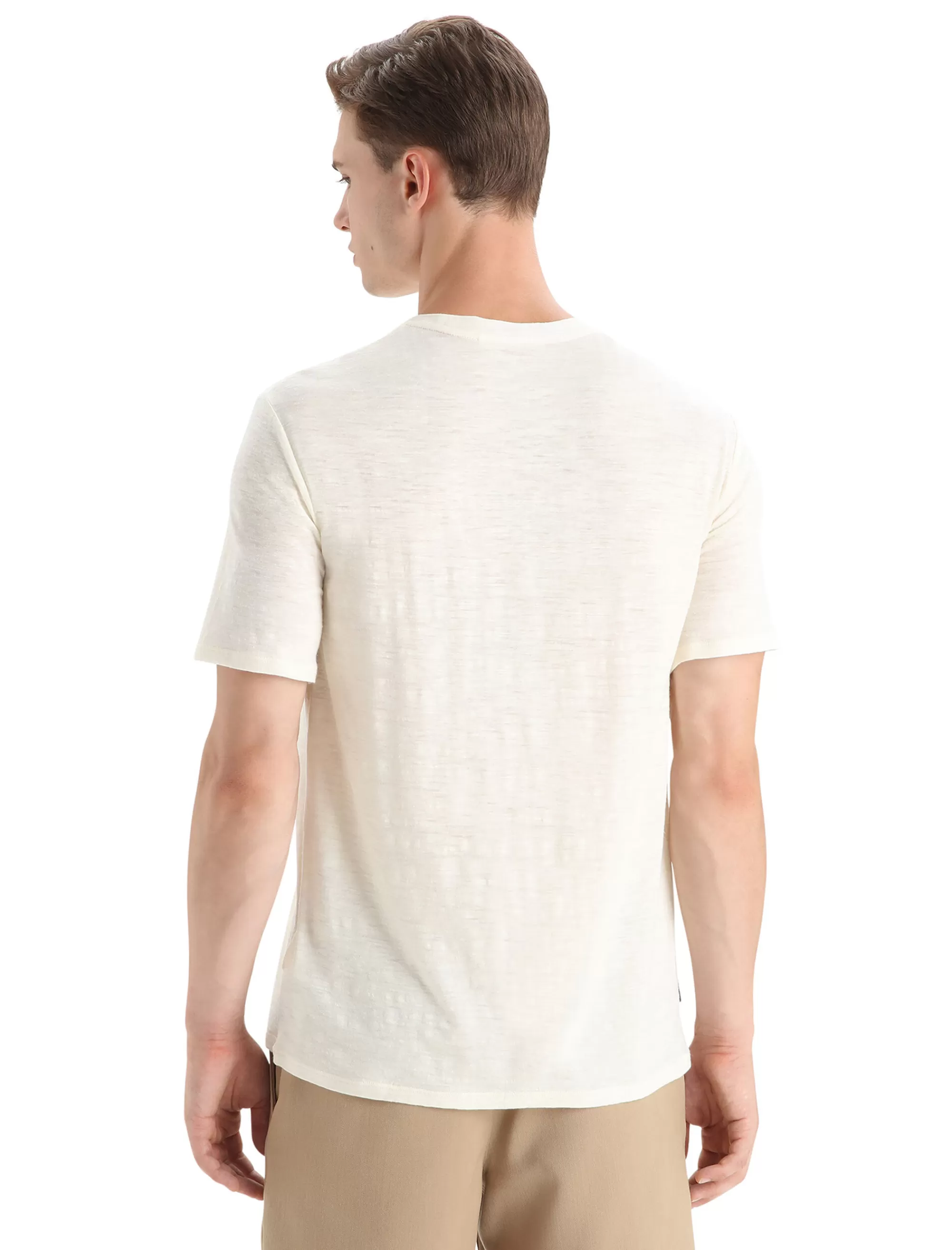 Cheap Icebreaker Merino Leinen T-Shirt Herren Chalk