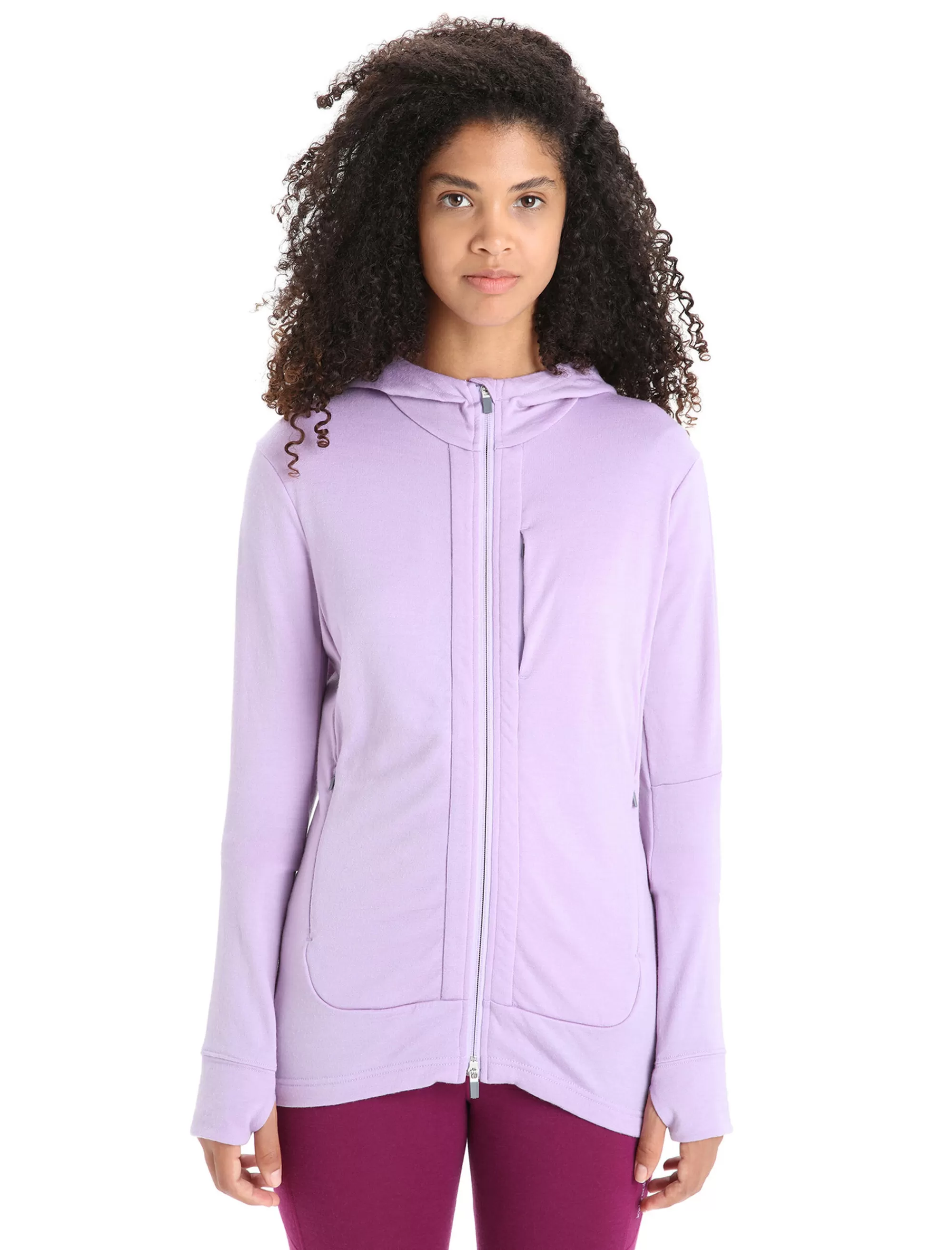 Cheap Icebreaker Merino Quantum Iii Zip-Hoodie Damen Purple Gaze/Go Berry