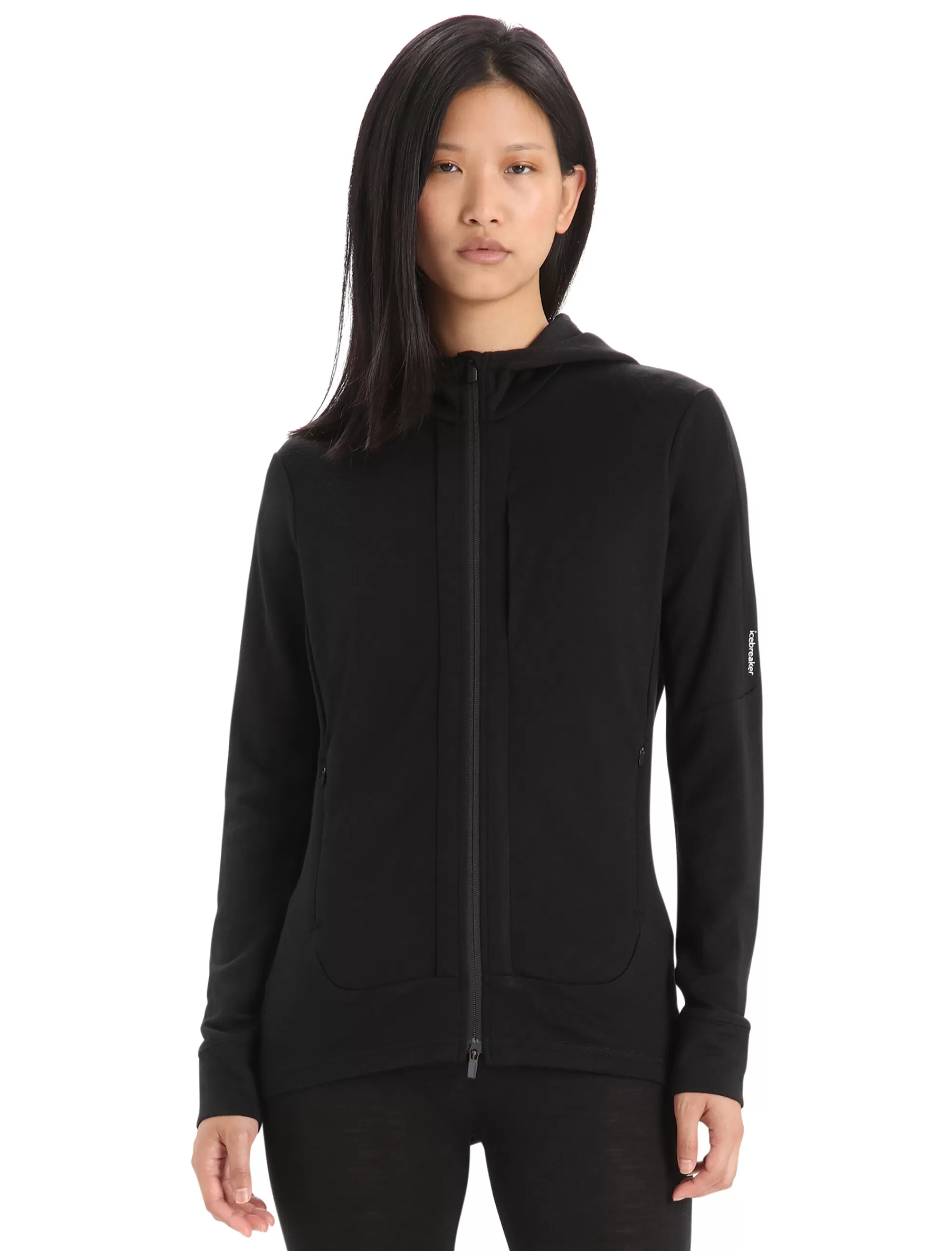 Discount Icebreaker Merino Quantum Iii Zip-Hoodie Damen Black