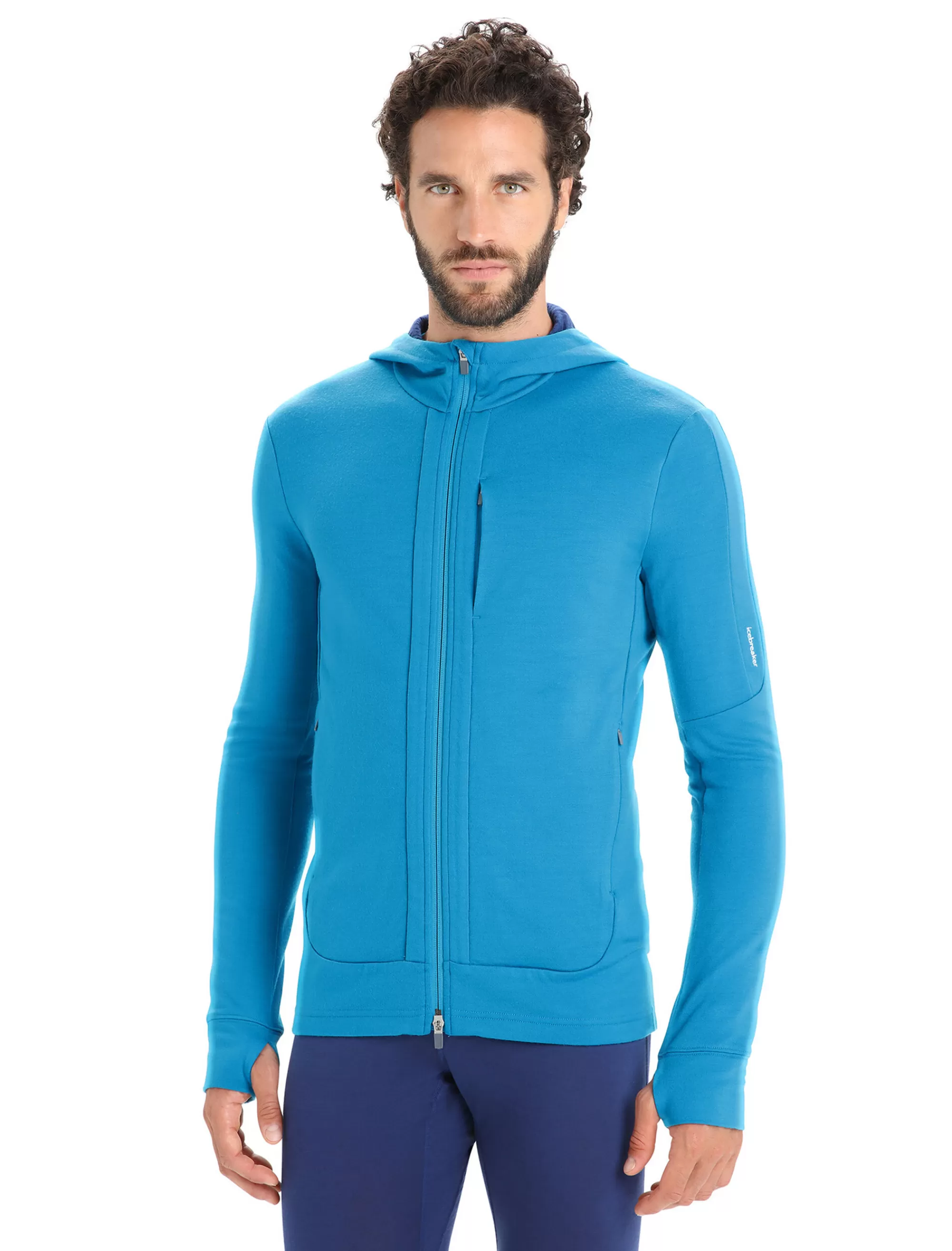 Cheap Icebreaker Merino Quantum Iii Zip-Hoodie Herren Geo Blue/Royal Navy