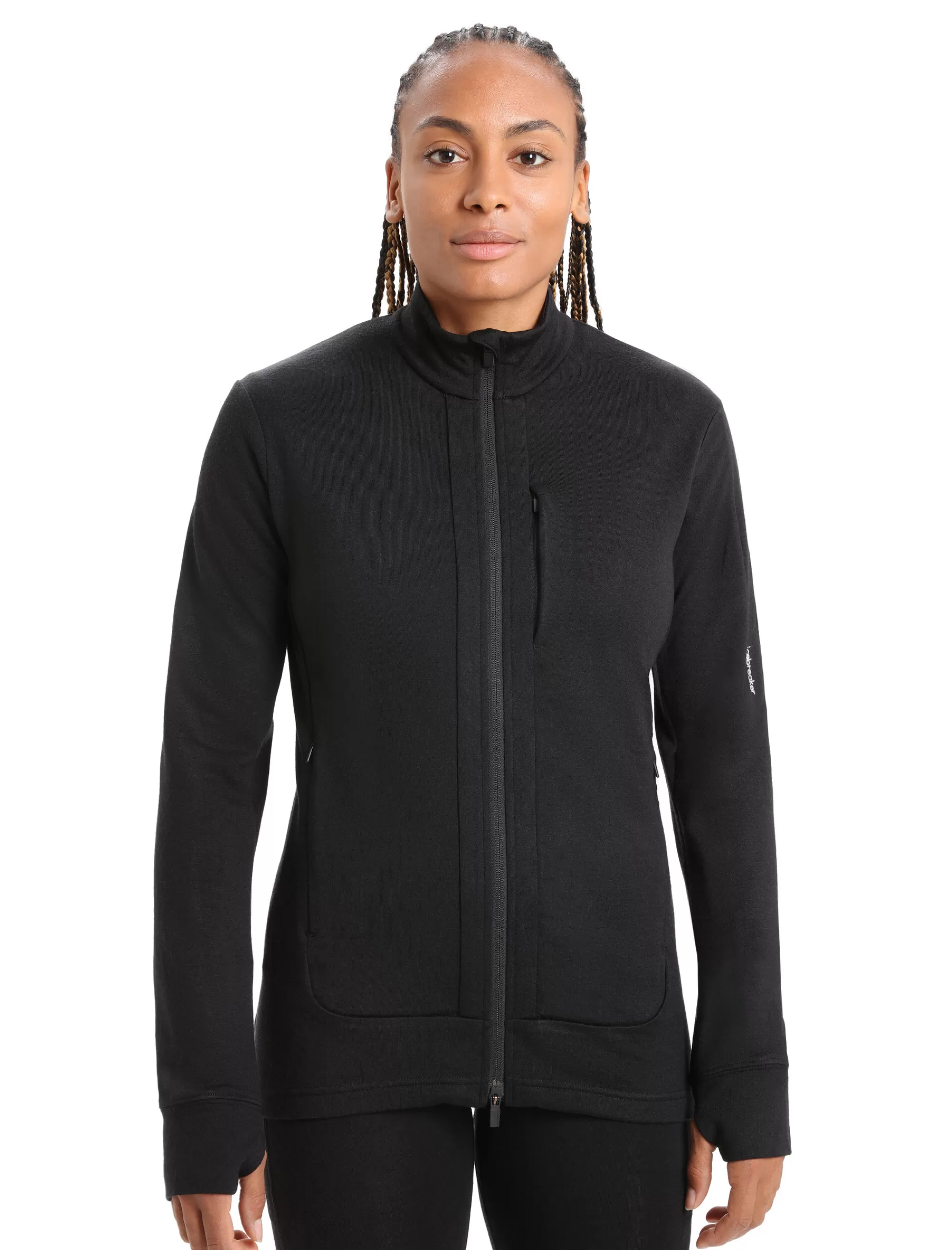 Cheap Icebreaker Merino Quantum Iii Zip-Jacke Damen Black