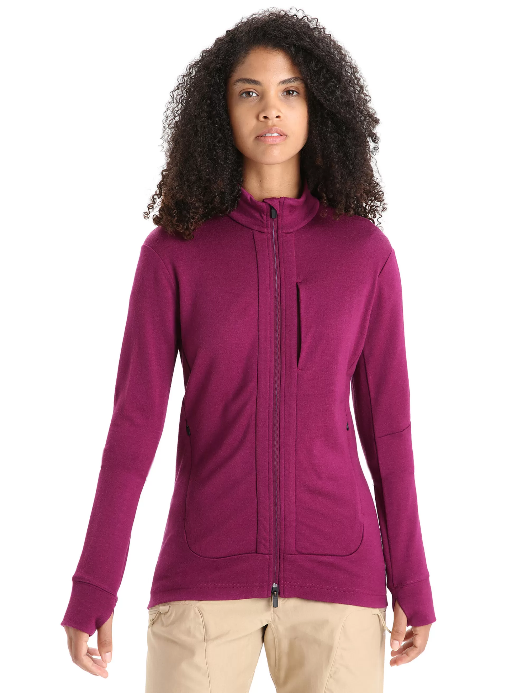 Outlet Icebreaker Merino Quantum Iii Zip-Jacke Damen Go Berry