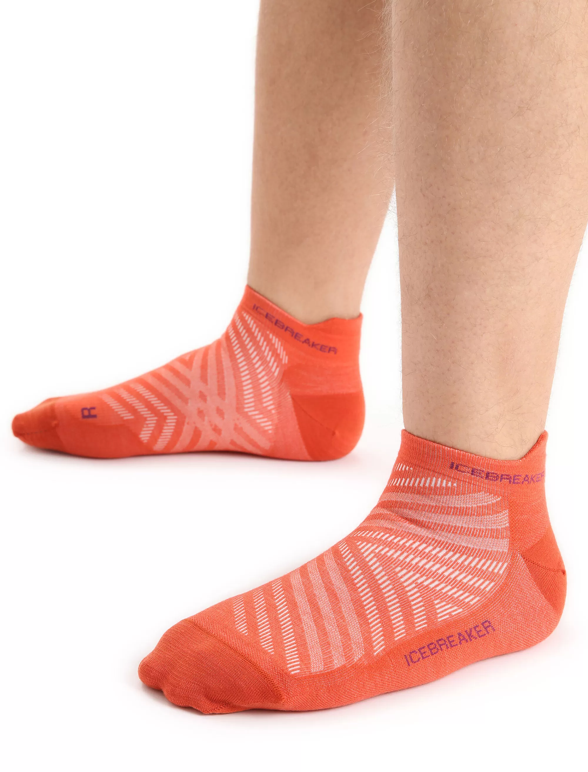 Store Icebreaker Merino Run+ Ultralight Socken Micro Herren Vibrant Earth Heather/Go Berry