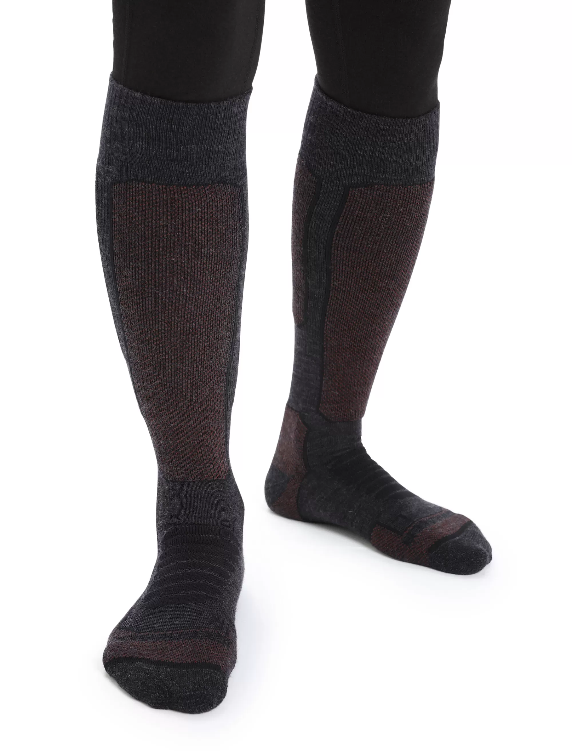 Shop Icebreaker Merino Ski+ Medium Skistrumpfe Damen Jet Heather/Espresso