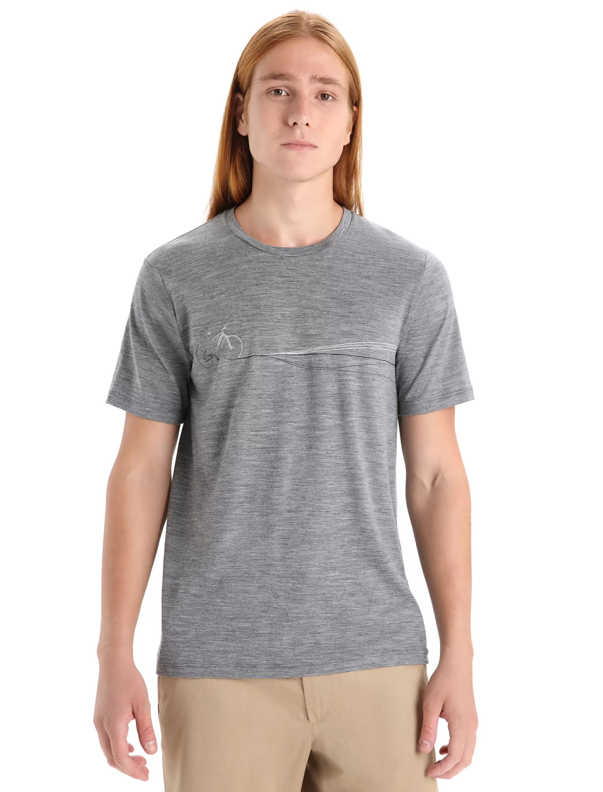 Flash Sale Icebreaker Merino Tech Lite Ii T-Shirt Cadence Paths Herren Gritstone Heather