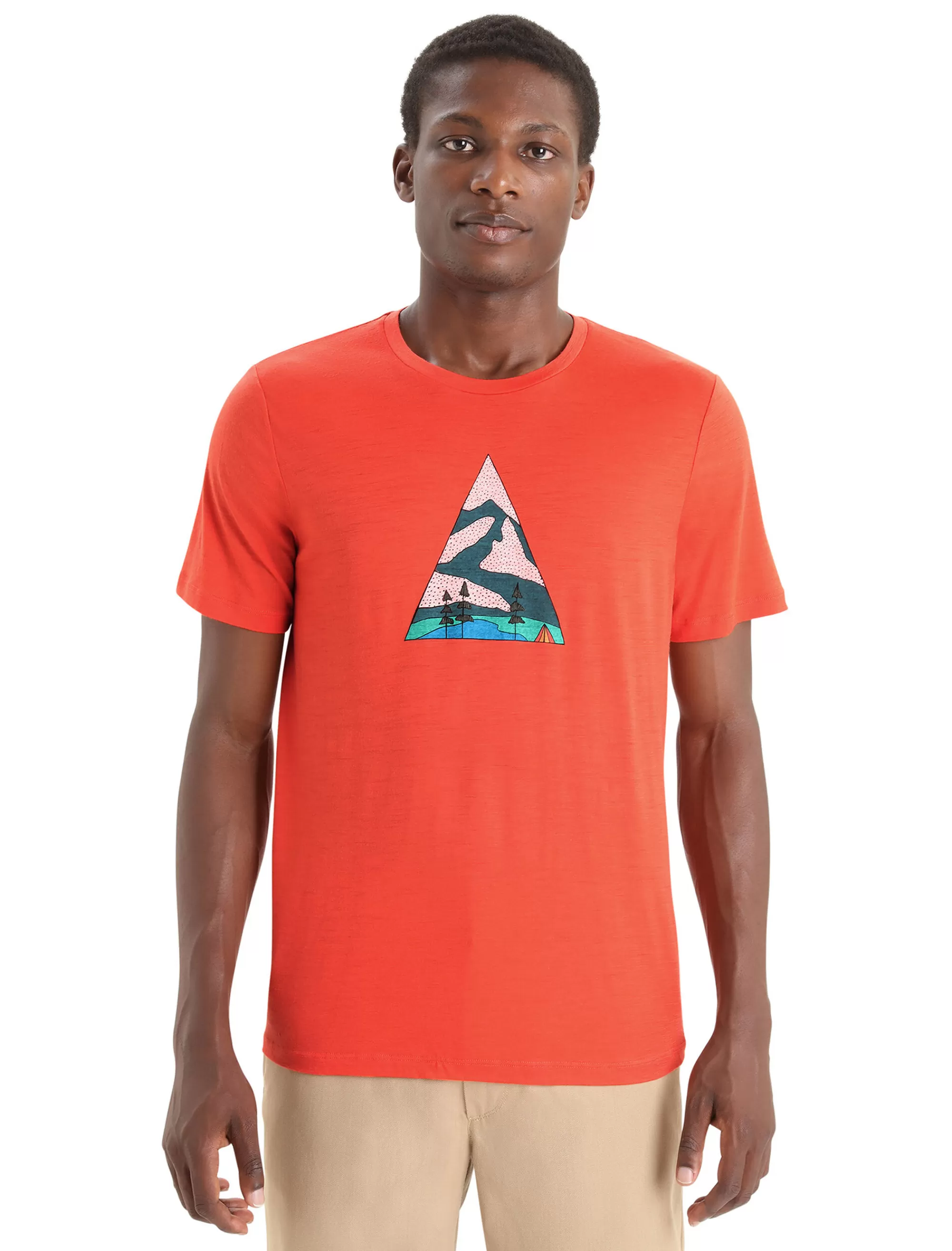 Best Sale Icebreaker Merino Tech Lite Ii T-Shirt Camping Grounds Herren Vibrant Earth