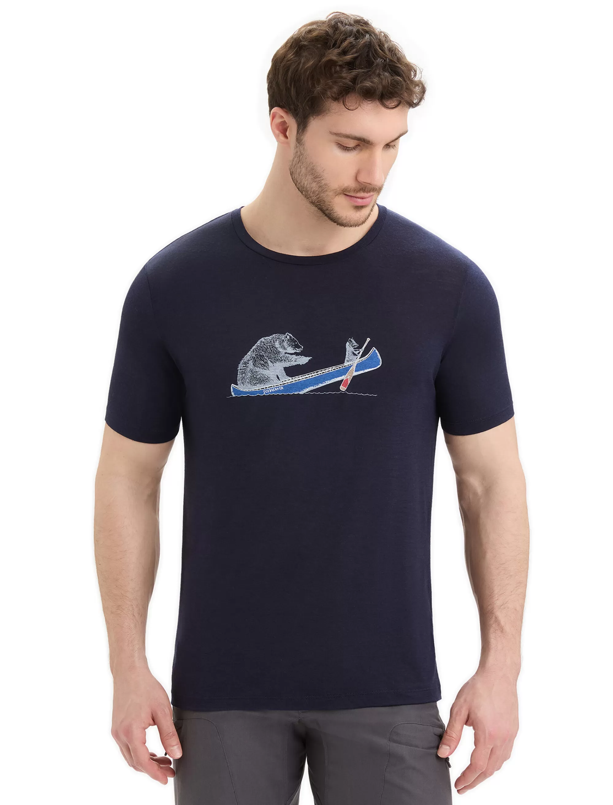 Cheap Icebreaker Merino Tech Lite Ii T-Shirt Canoe Companions Herren Midnight Navy