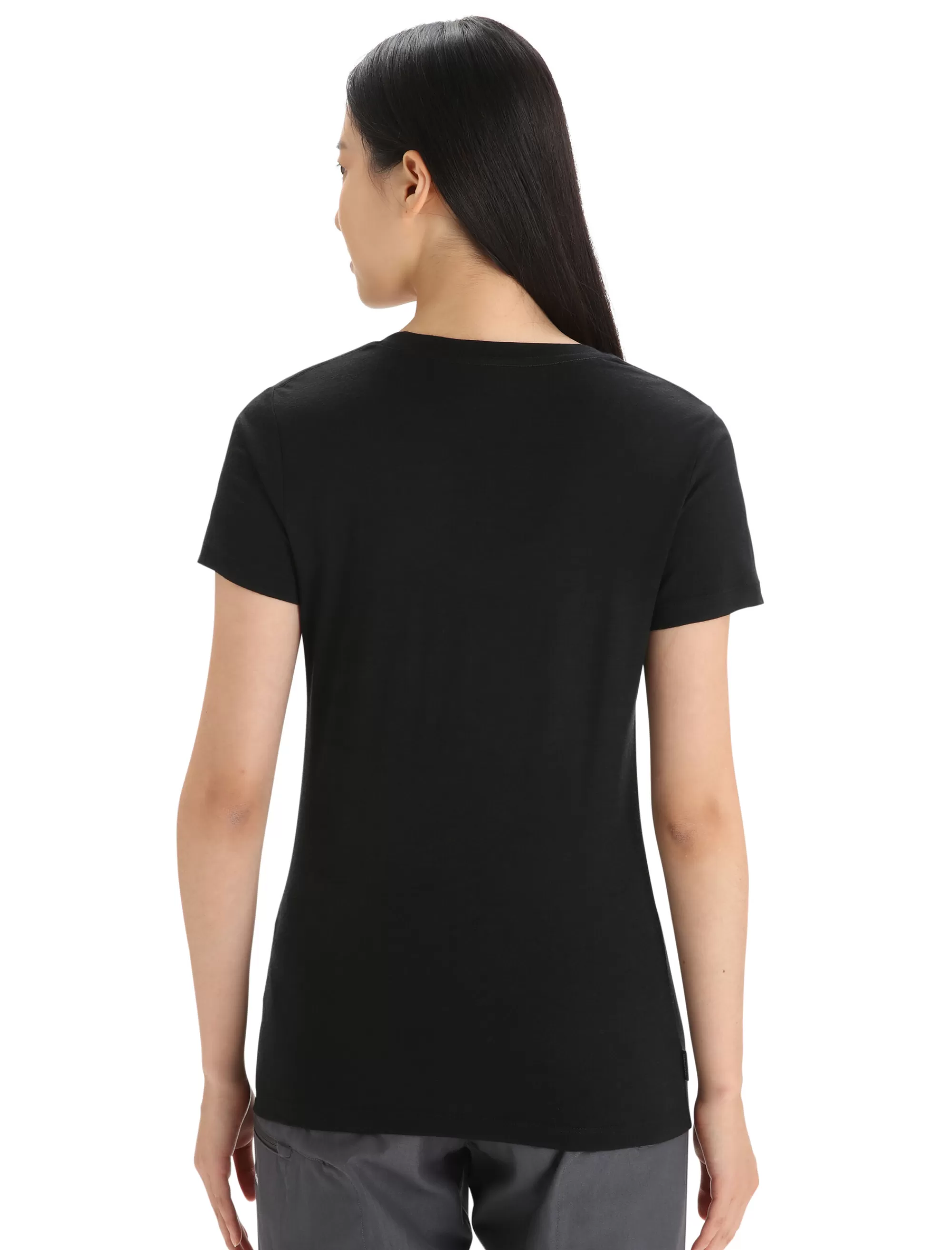 Sale Icebreaker Merino Tech Lite Ii T-Shirt Mit U-Ausschnitt Plume Damen Black