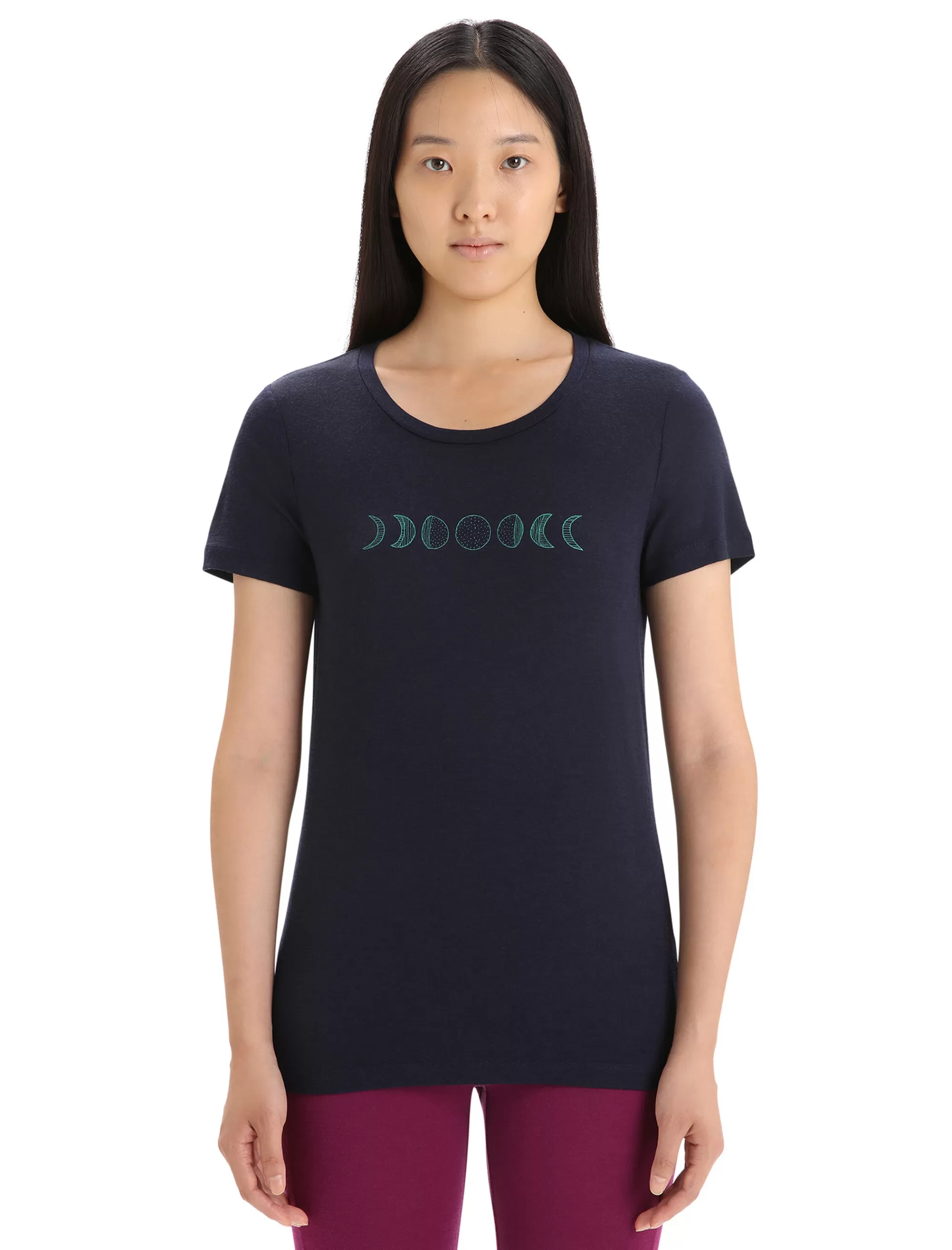 Best Sale Icebreaker Merino Tech Lite Ii T-Shirt Moon Phase Damen Midnight Navy