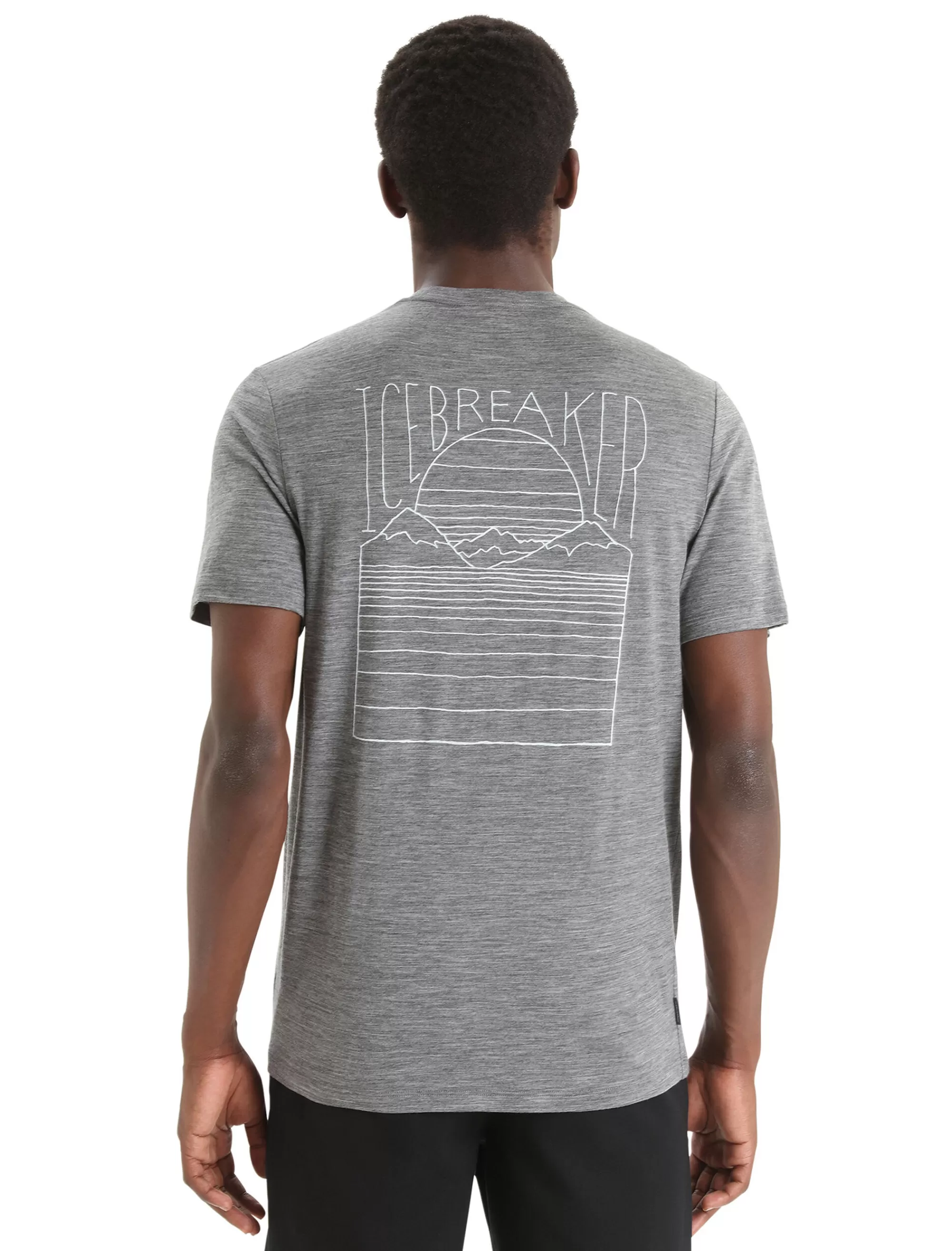 Hot Icebreaker Merino Tech Lite Ii T-Shirt Mountain Sunset Herren Gritstone Heather