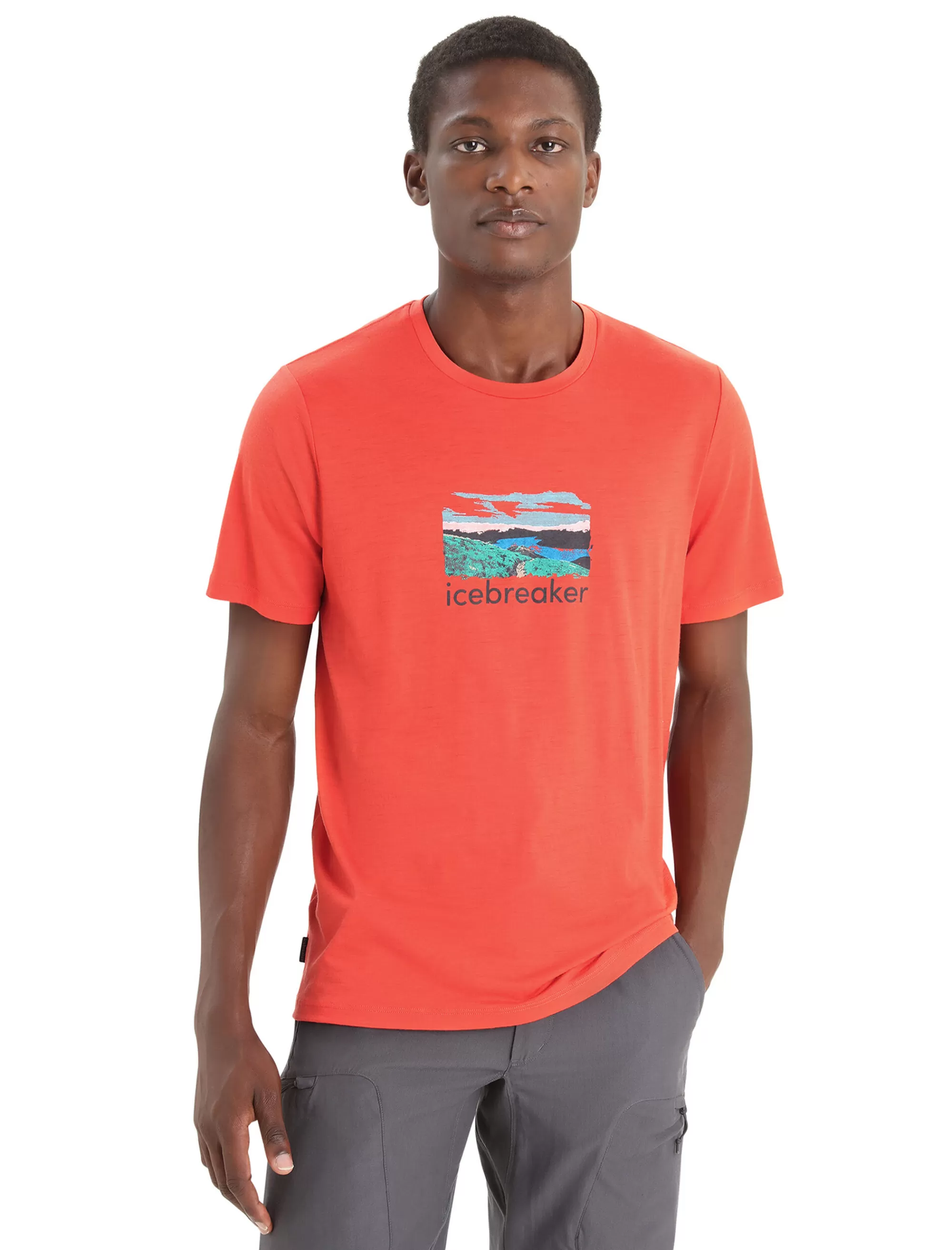 Cheap Icebreaker Merino Tech Lite Ii T-Shirt Trailhead Herren Vibrant Earth