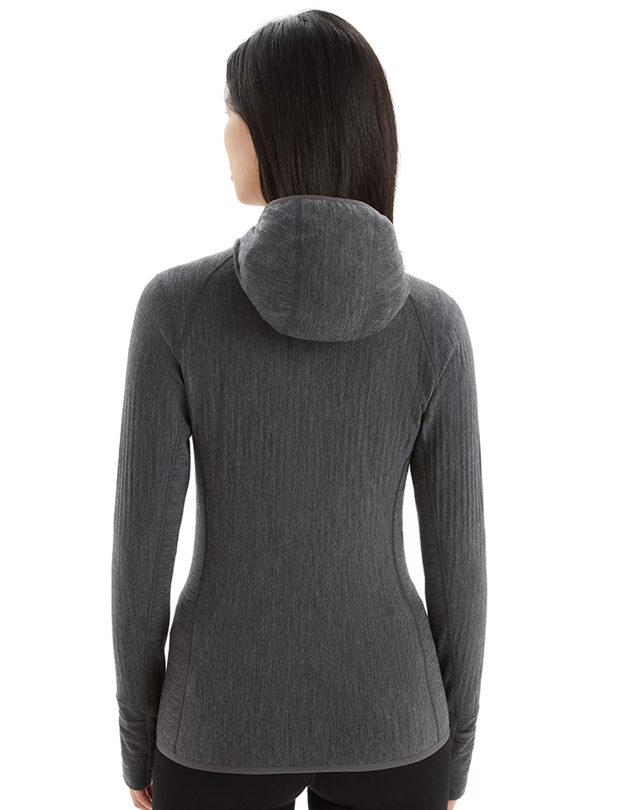 Hot Icebreaker Realfleece® Merino Descender Kapuzenjacke Damen Jet Heather