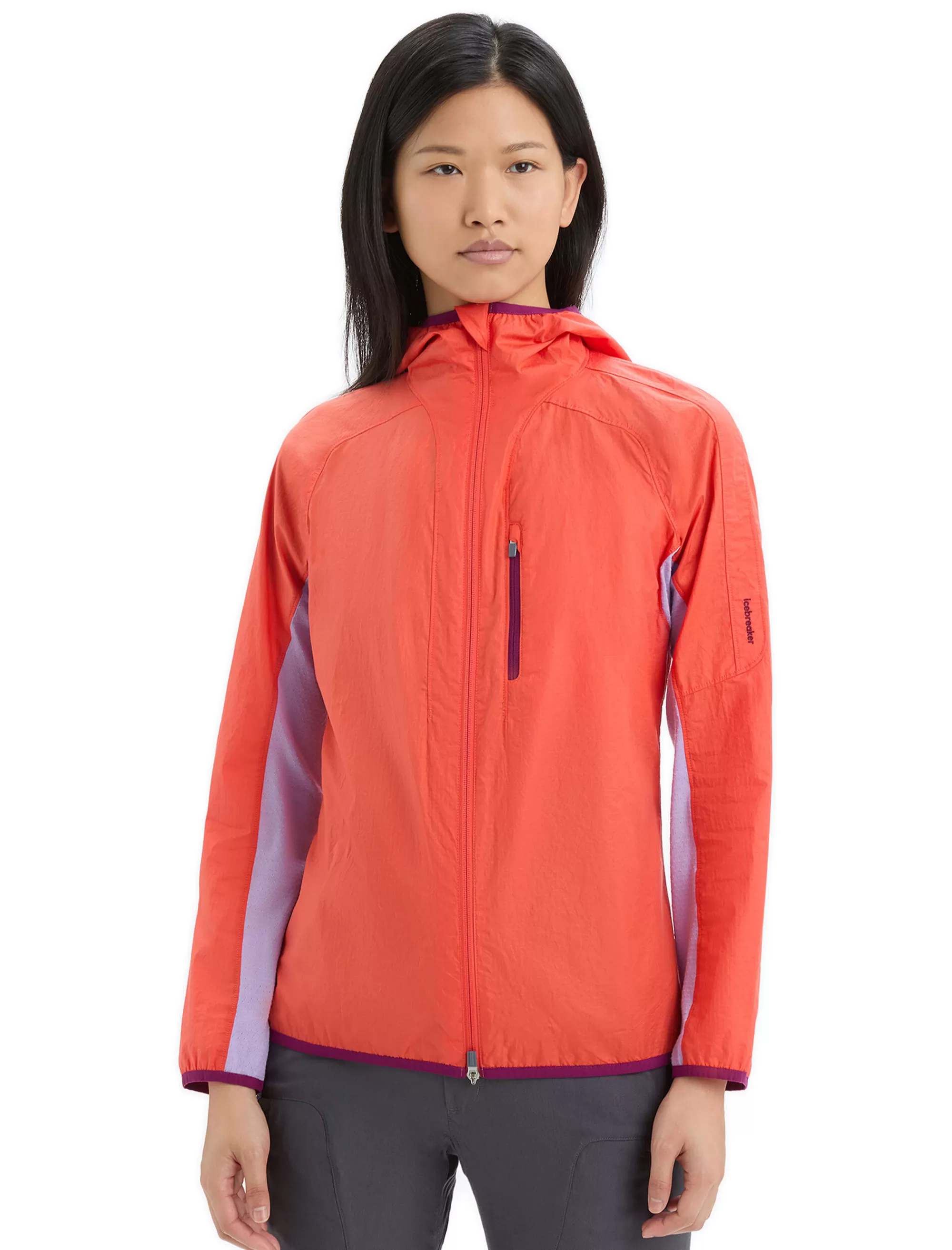 Store Icebreaker Shell+™ Merino Cotton Windbreaker Damen Vibrant Earth/Purple Gaze