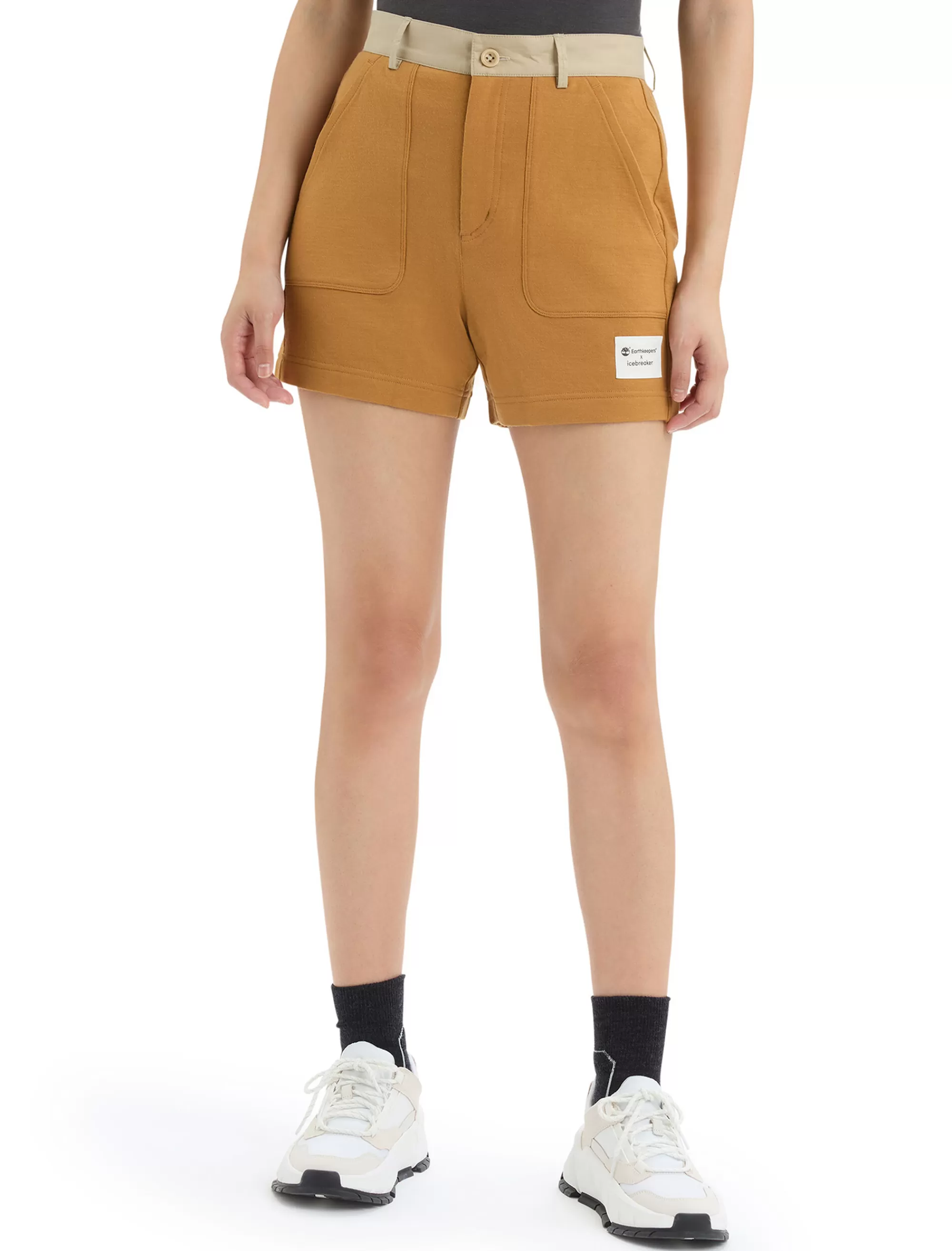 Clearance Icebreaker Timberland X Merino Terry Chino Shorts Damen Wheat Boot/Sand