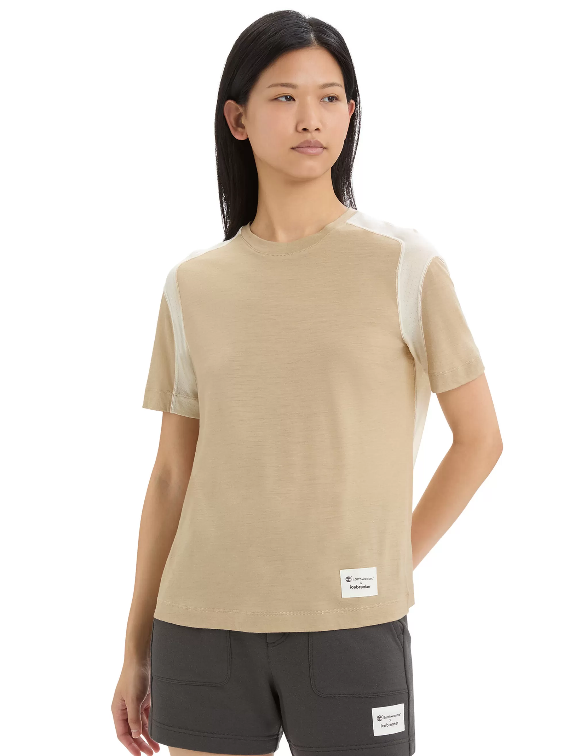 Shop Icebreaker Timberland X Merino Zoneknit™ T-Shirt Damen Sand/Chalk