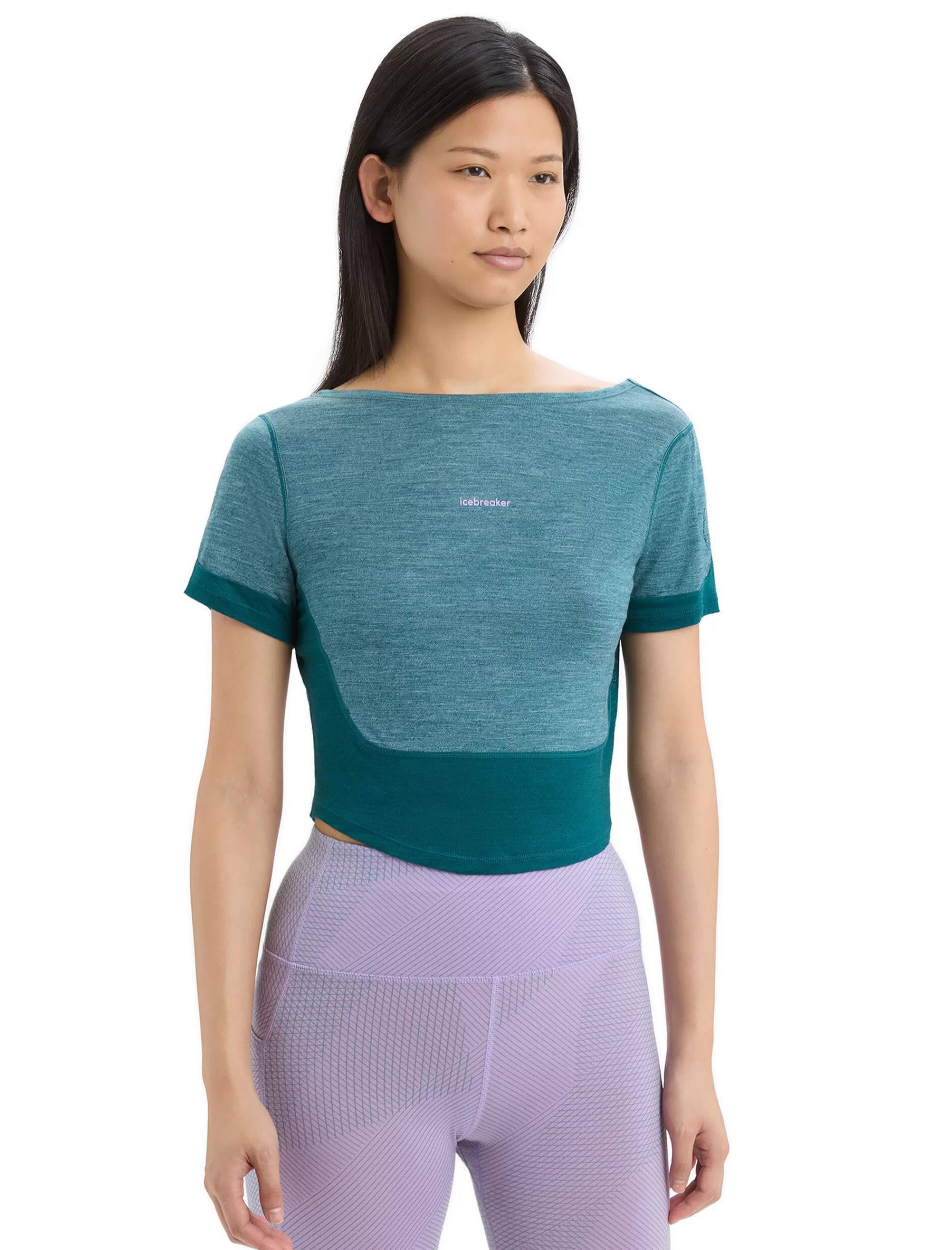 Shop Icebreaker Zoneknit™ Merino Scoop Back T-Shirt Damen Green Glory Heather