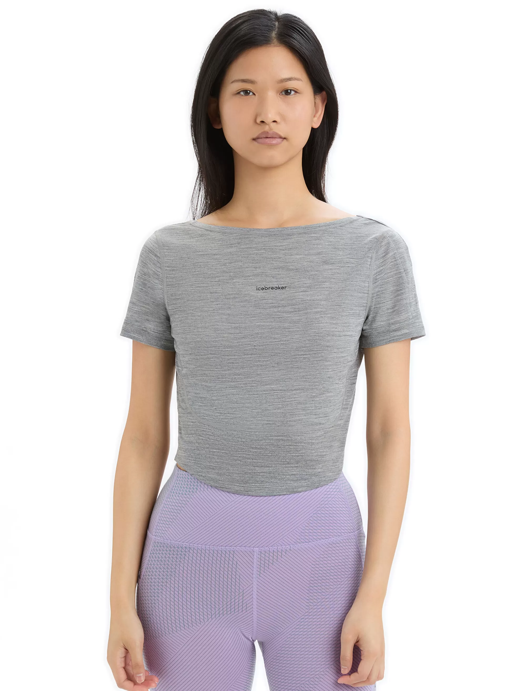 Outlet Icebreaker Zoneknit™ Merino Scoop Back T-Shirt Damen Metro Heather