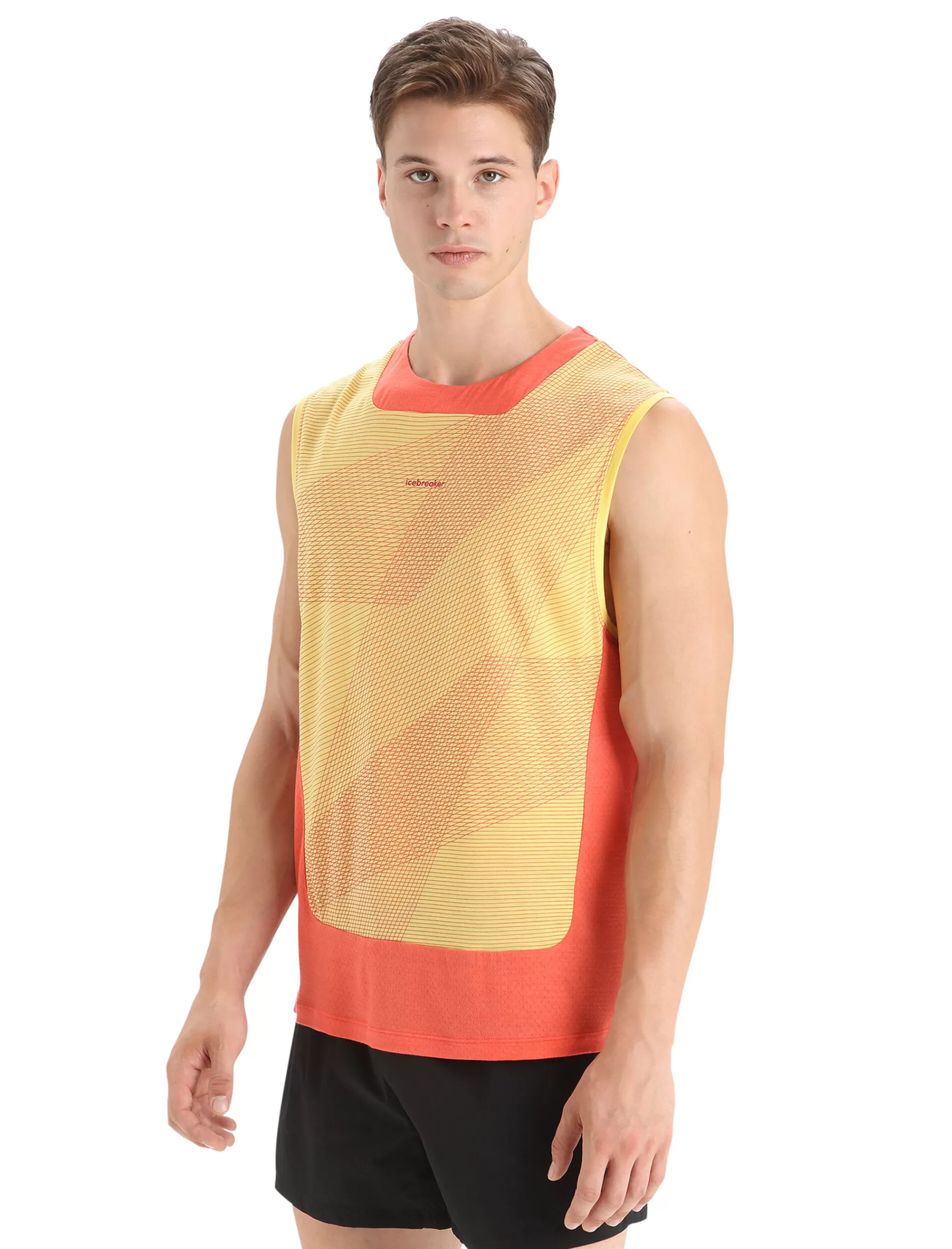 Clearance Icebreaker Zoneknit™ Merino Tanktop Geodetic Herren Summer/Vibrant Earth