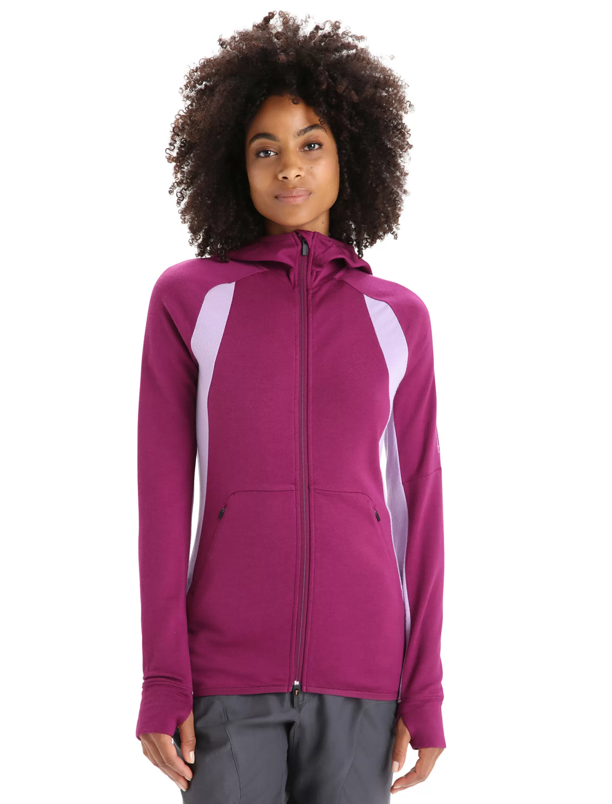 Sale Icebreaker Zoneknit™ Merino Zip-Hoodie Damen Go Berry/Purple Gaze