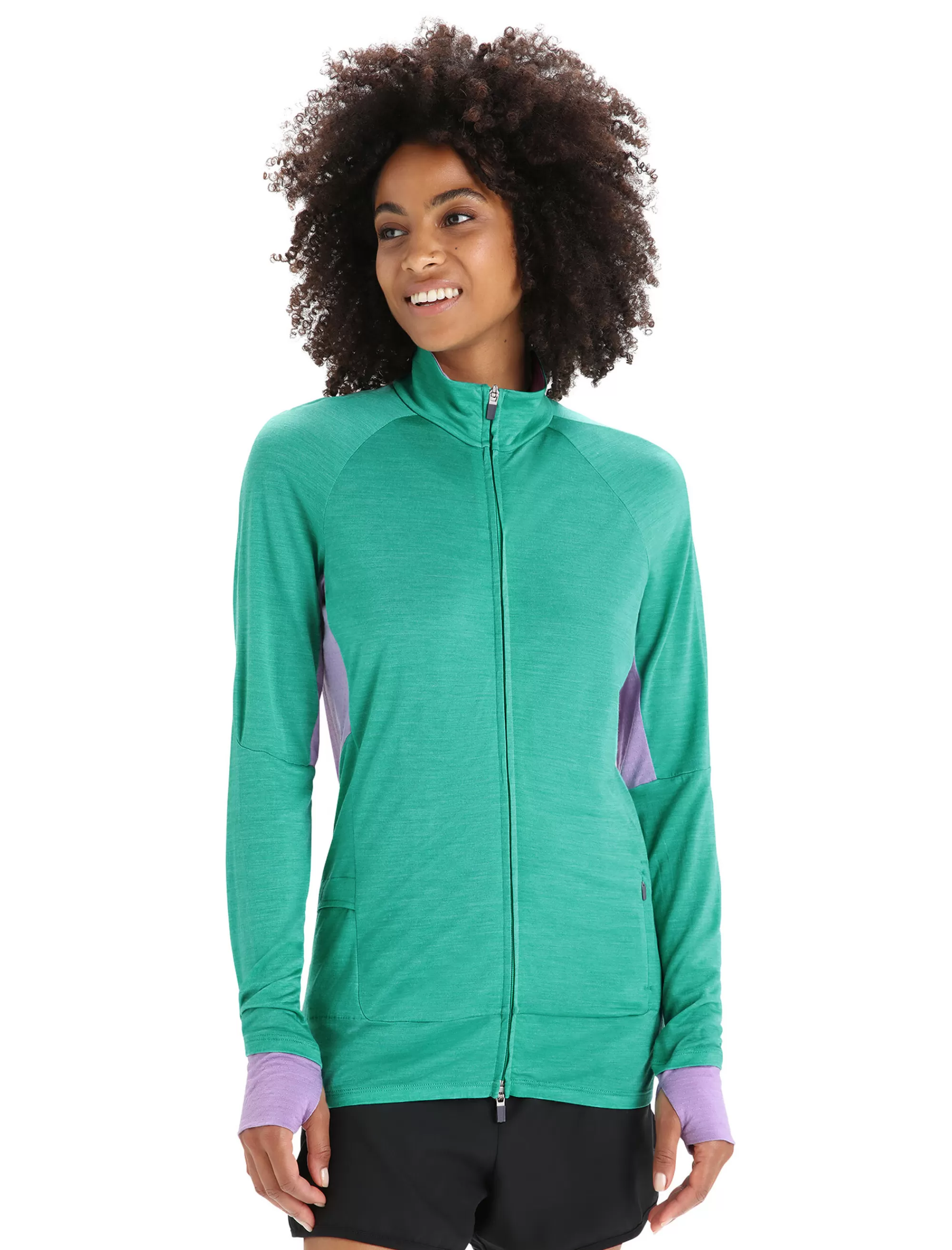 Best Icebreaker Zoneknit™ Merino Zip-Jacke Damen Fresh/Purple Gaze