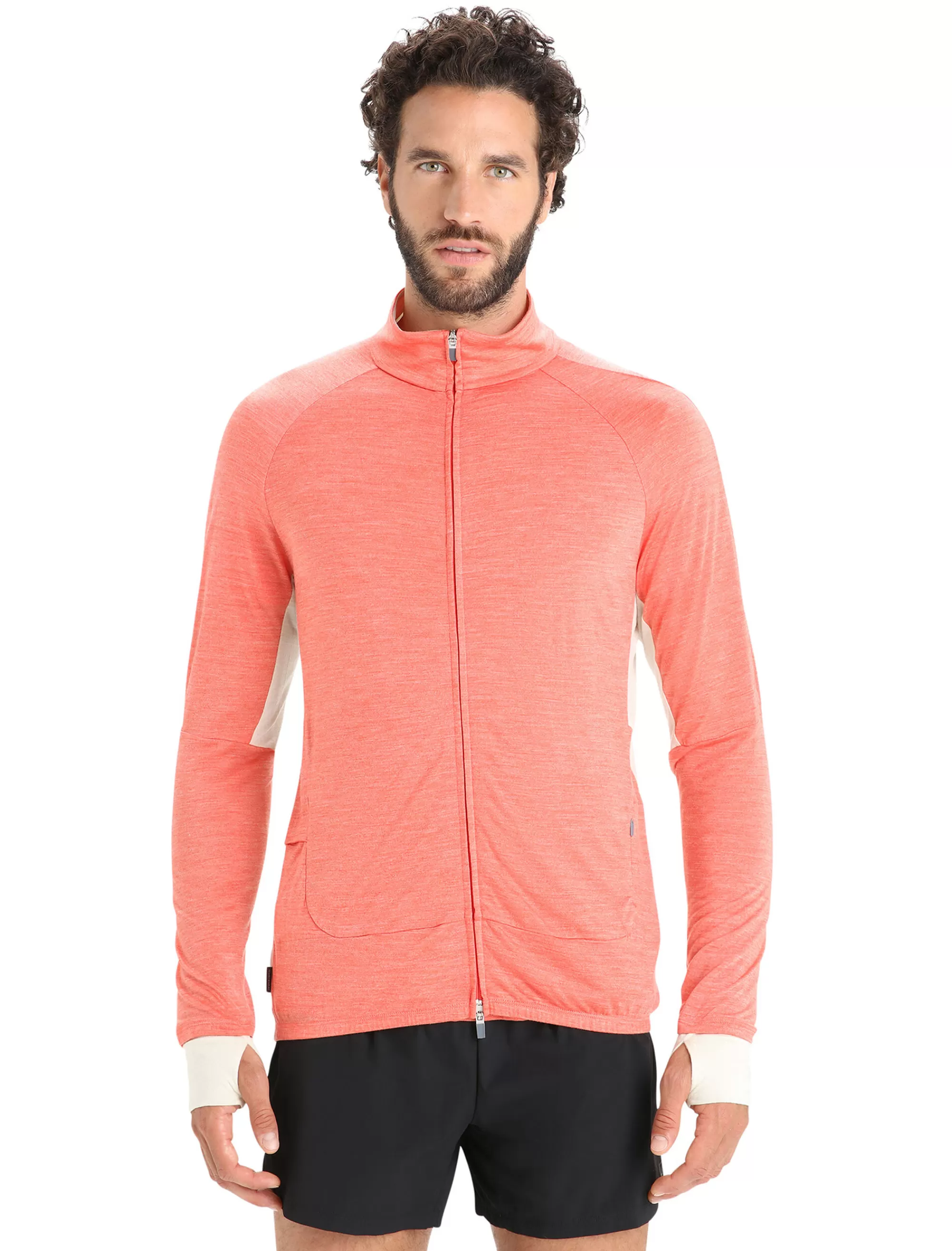 Sale Icebreaker Zoneknit™ Merino Zip-Jacke Herren Vibrant Earth Heather/Chalk